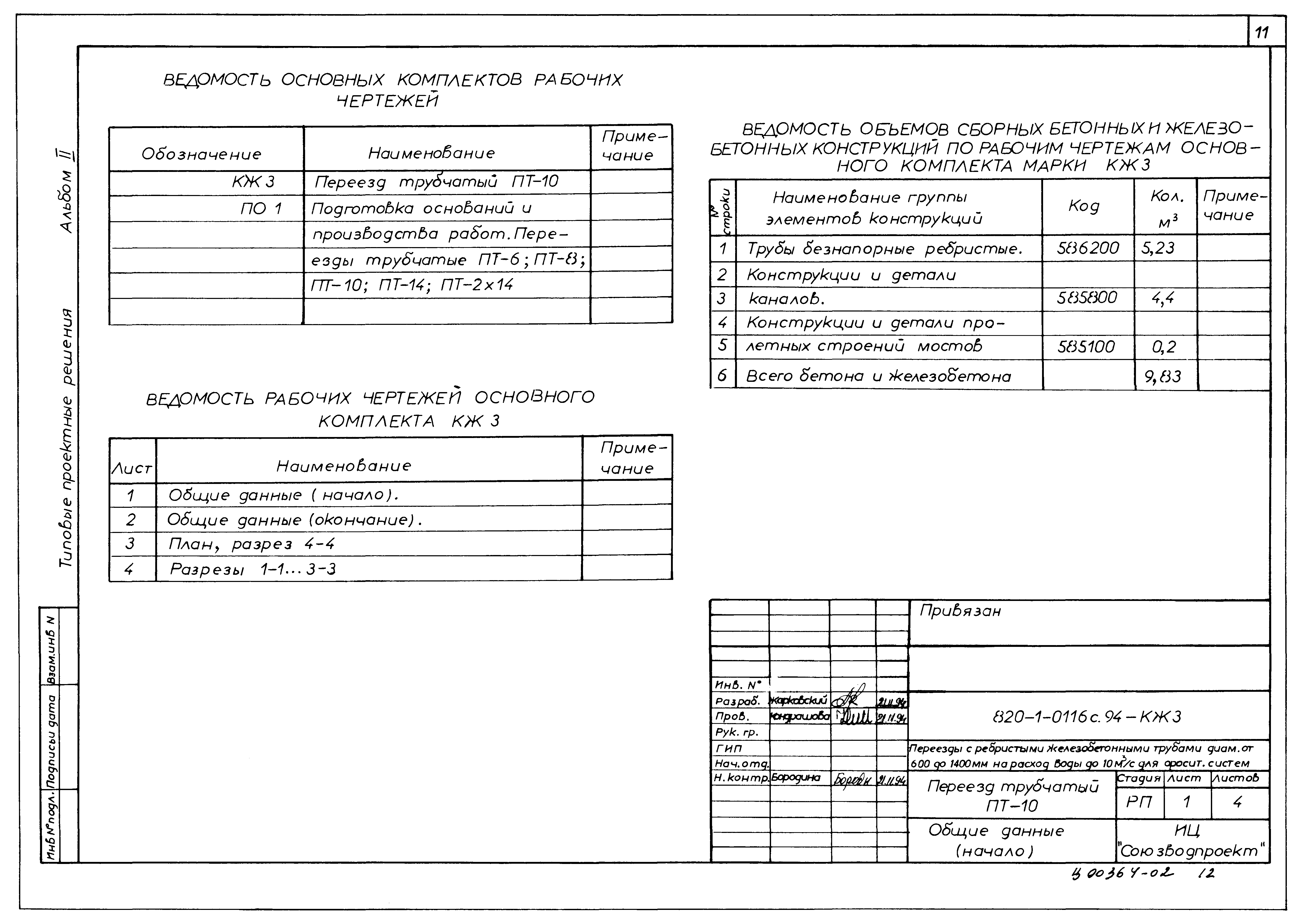 Типовые проектные решения 820-1-0116с.94