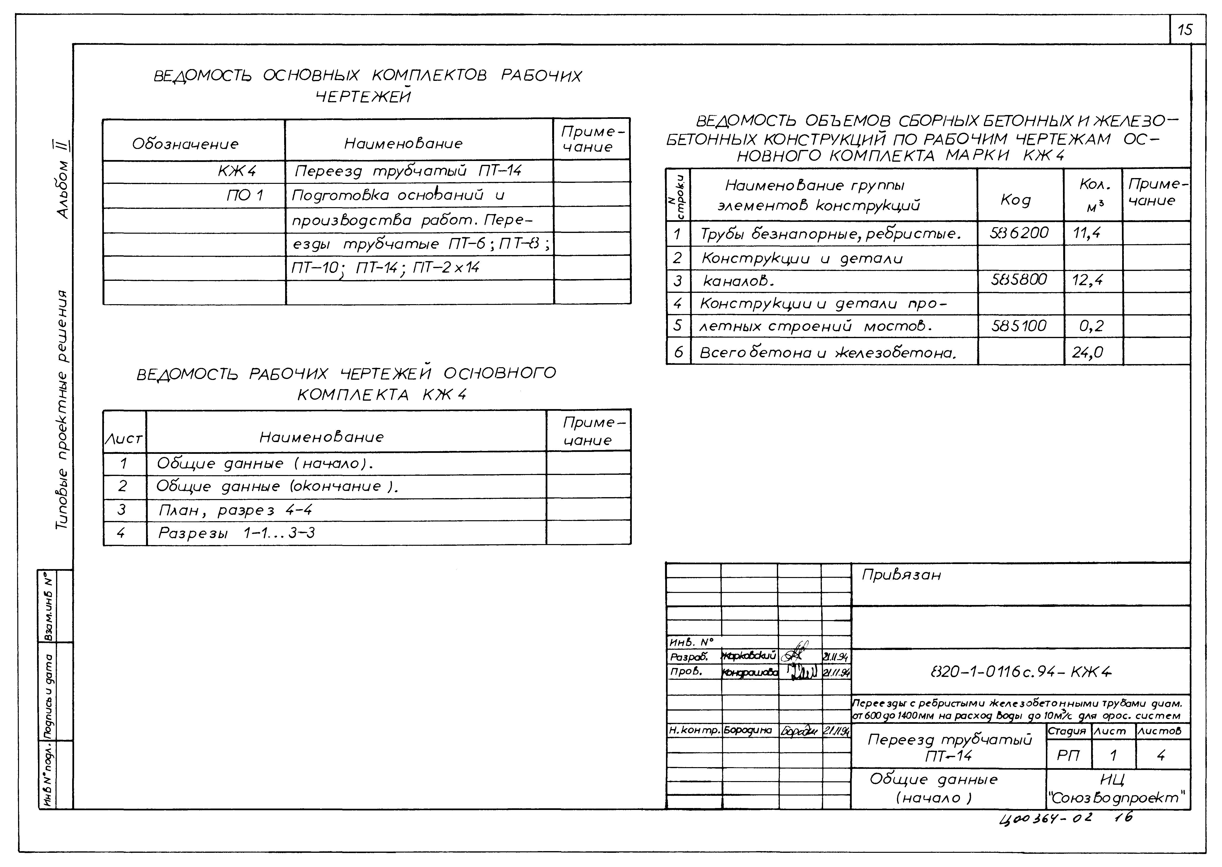 Типовые проектные решения 820-1-0116с.94
