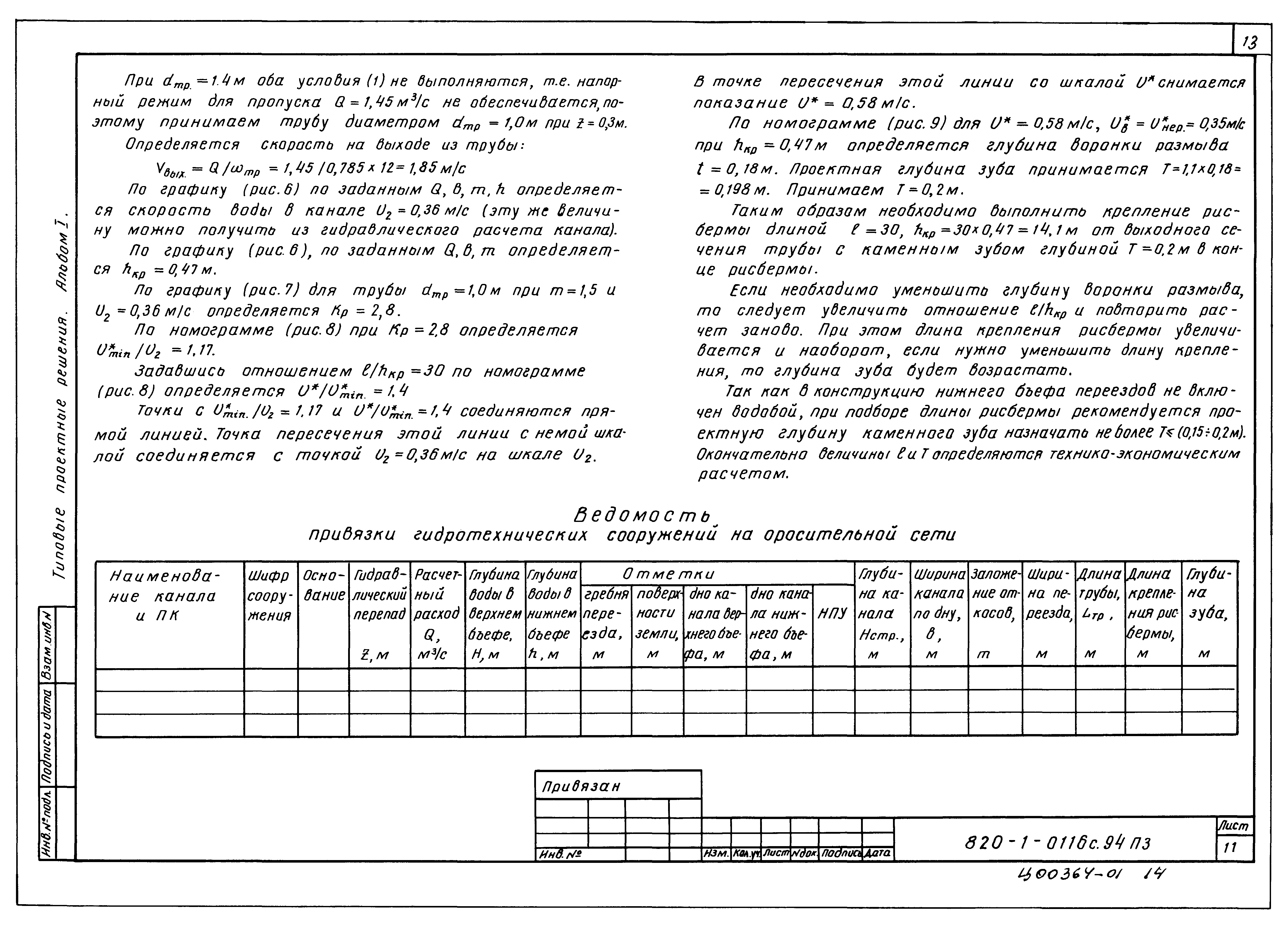 Типовые проектные решения 820-1-0116с.94