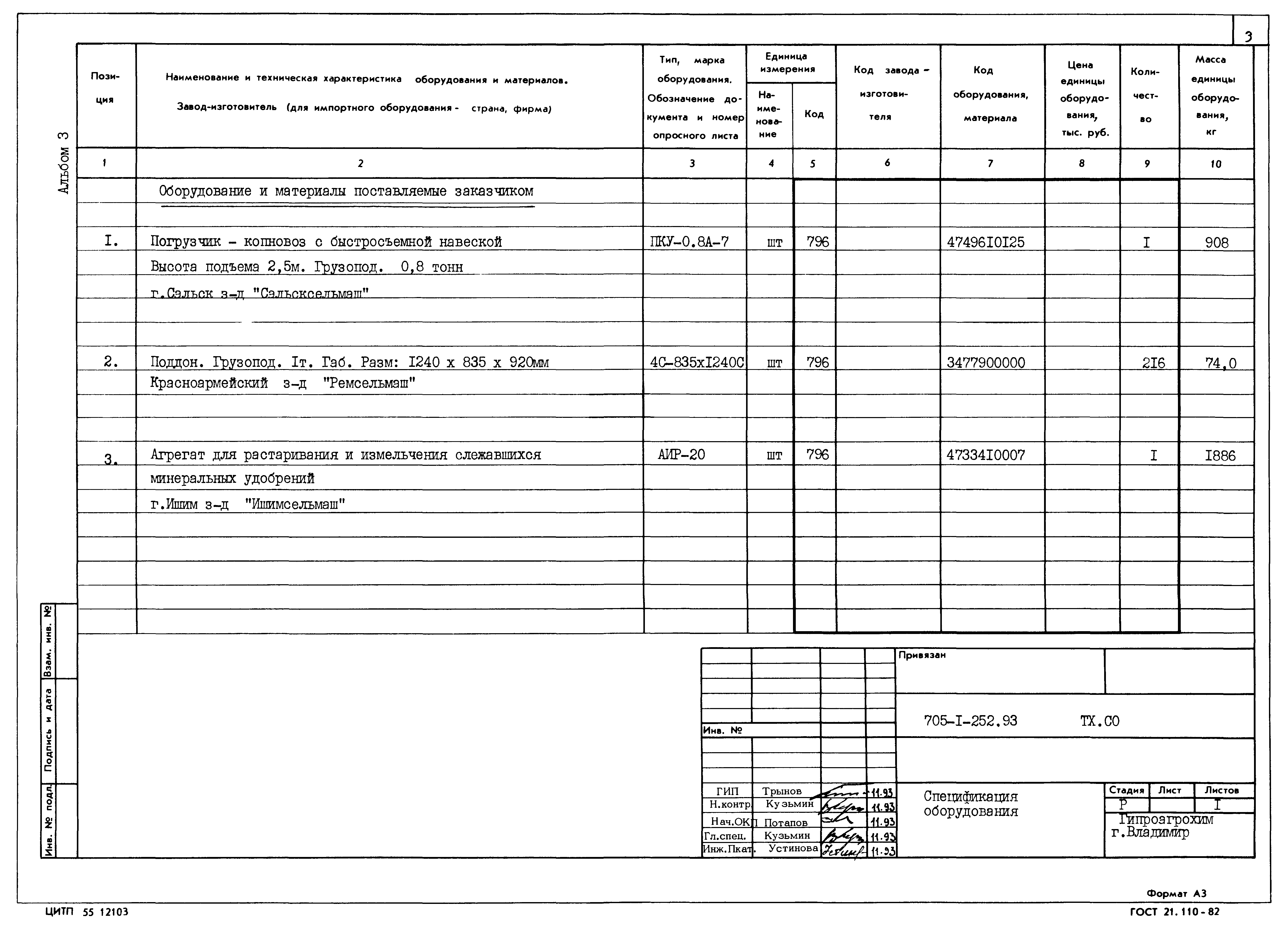 Типовой проект 705-1-252.93