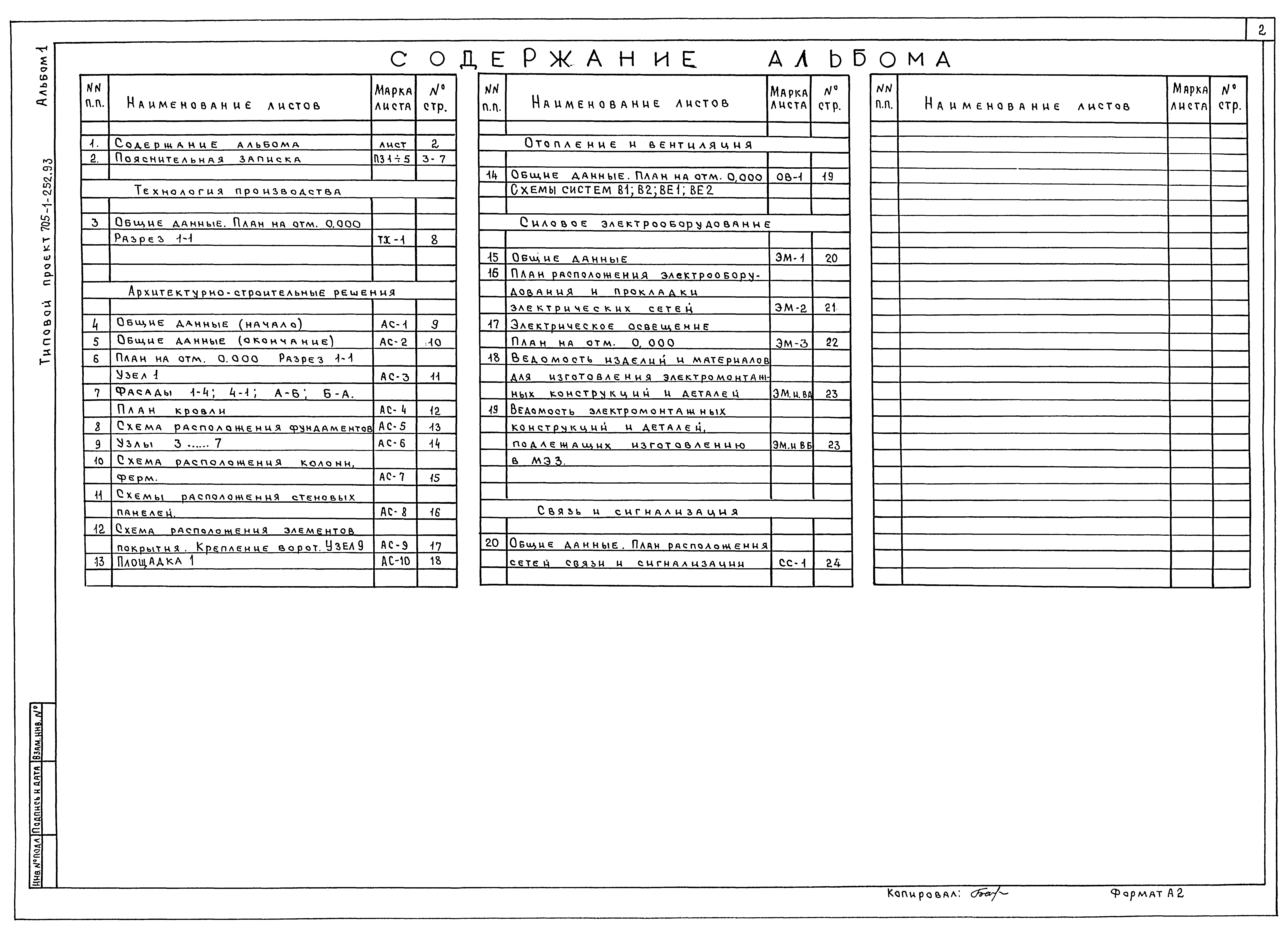 Типовой проект 705-1-252.93