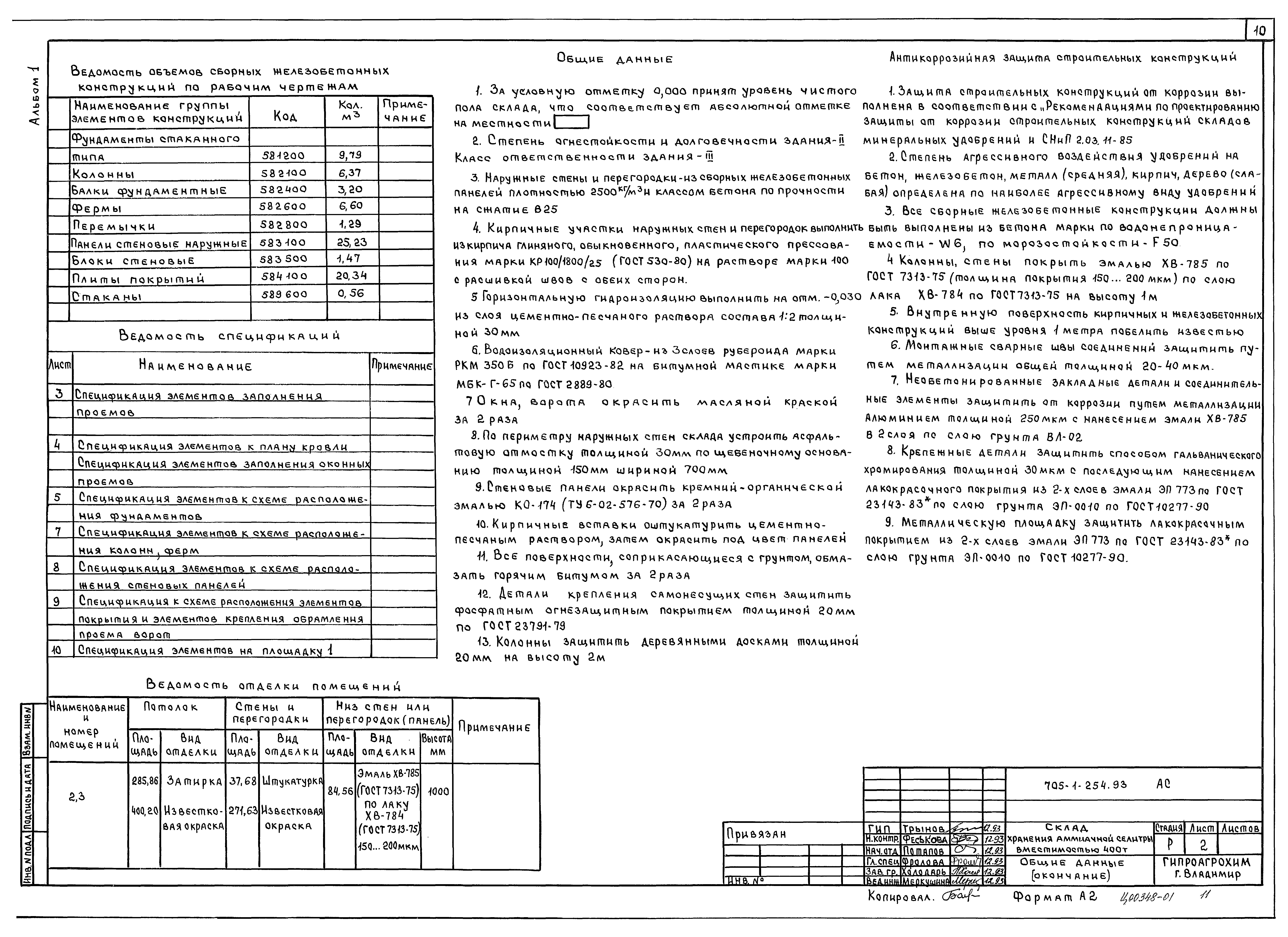 Типовой проект 705-1-254.93