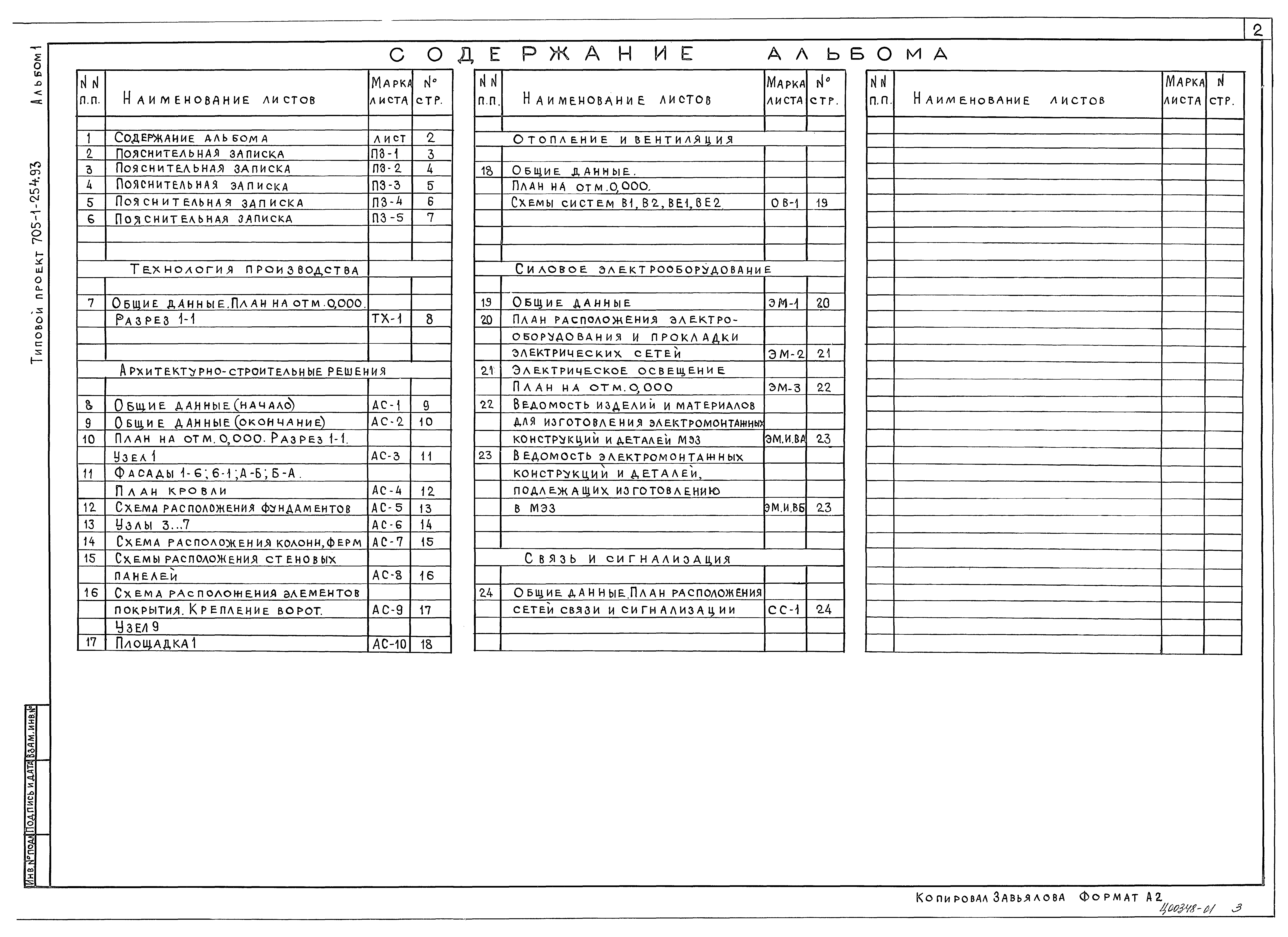 Типовой проект 705-1-254.93