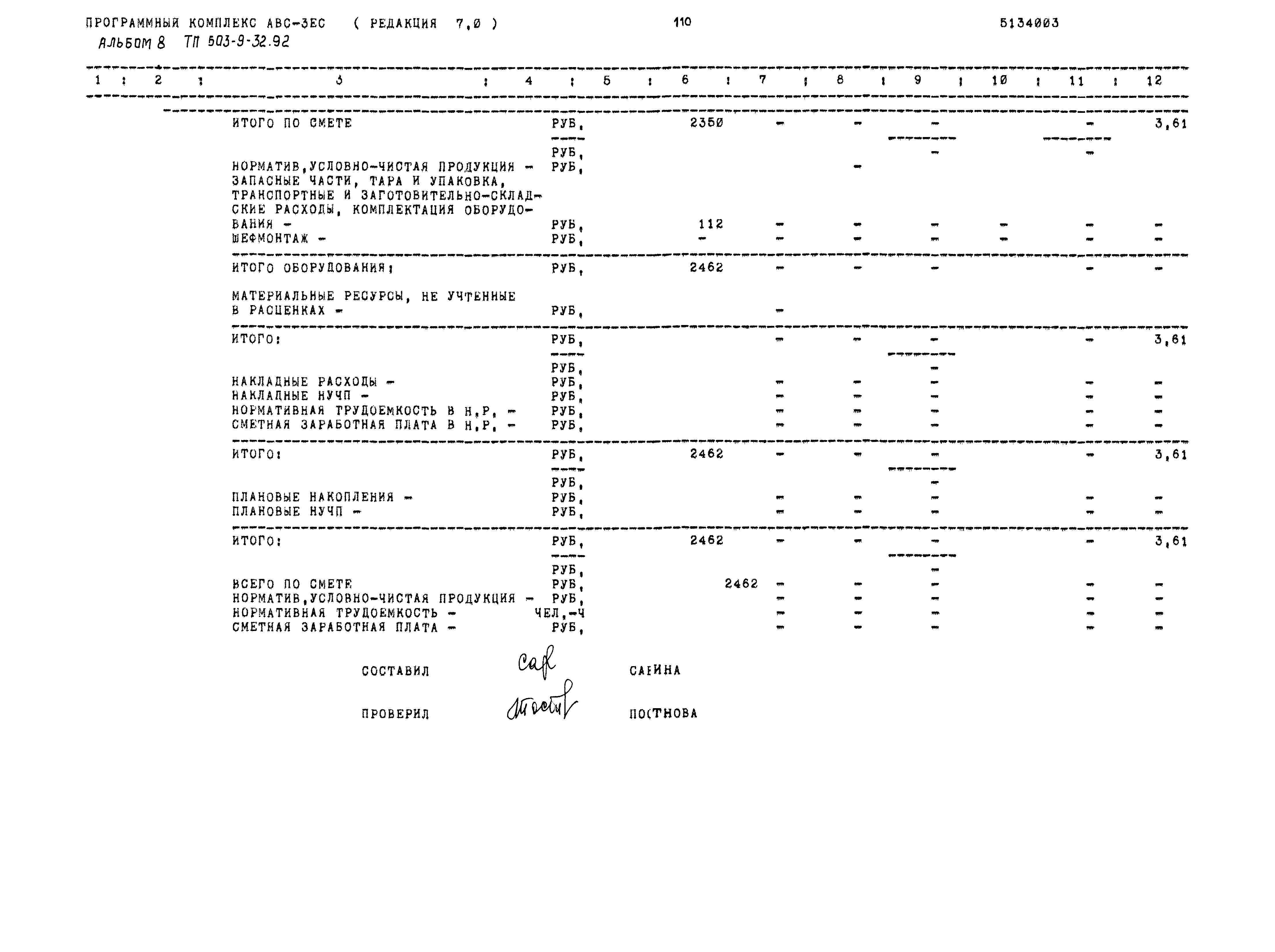 Типовой проект 503-9-32.92