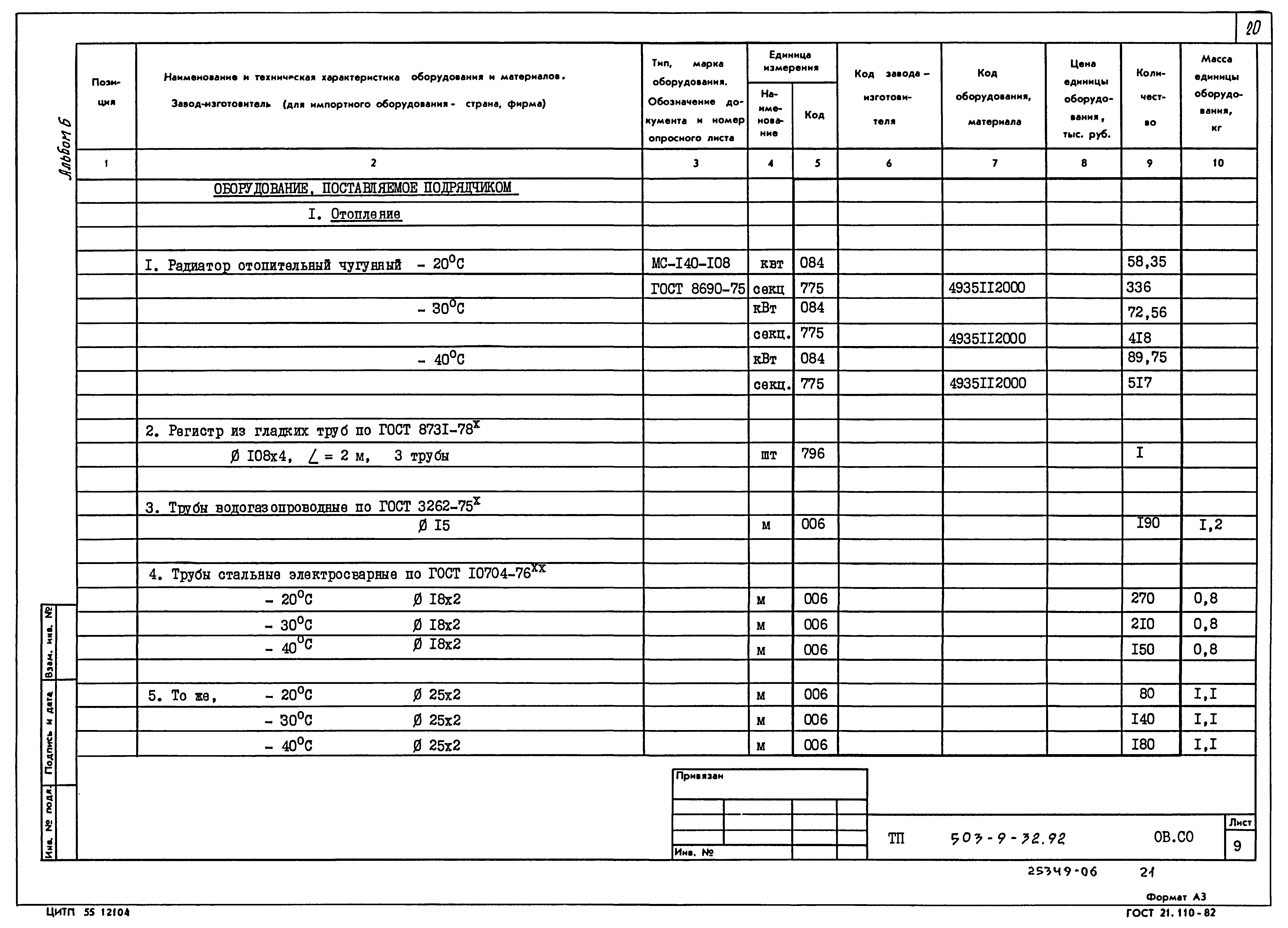 Типовой проект 503-9-32.92