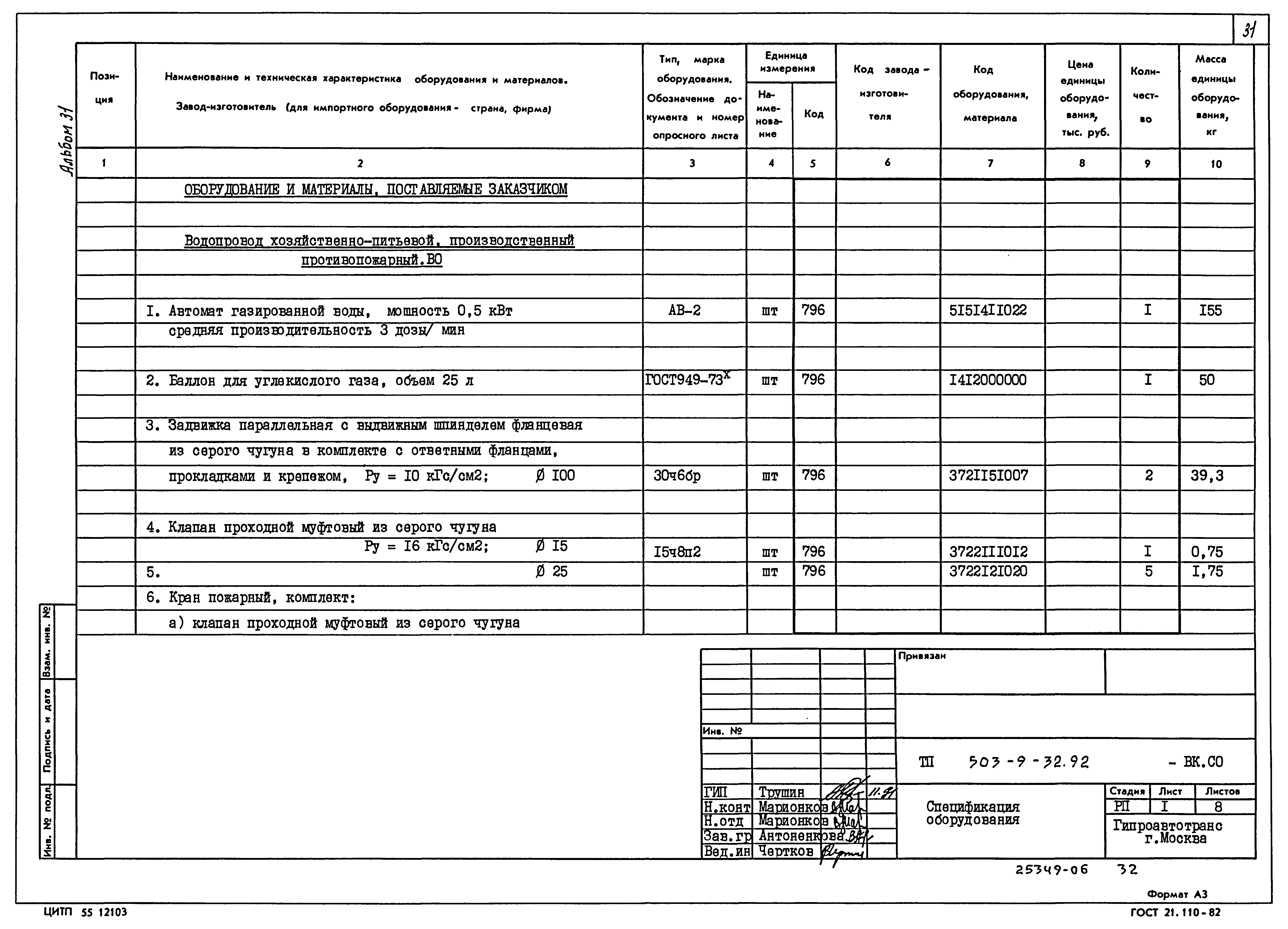 Типовой проект 503-9-32.92
