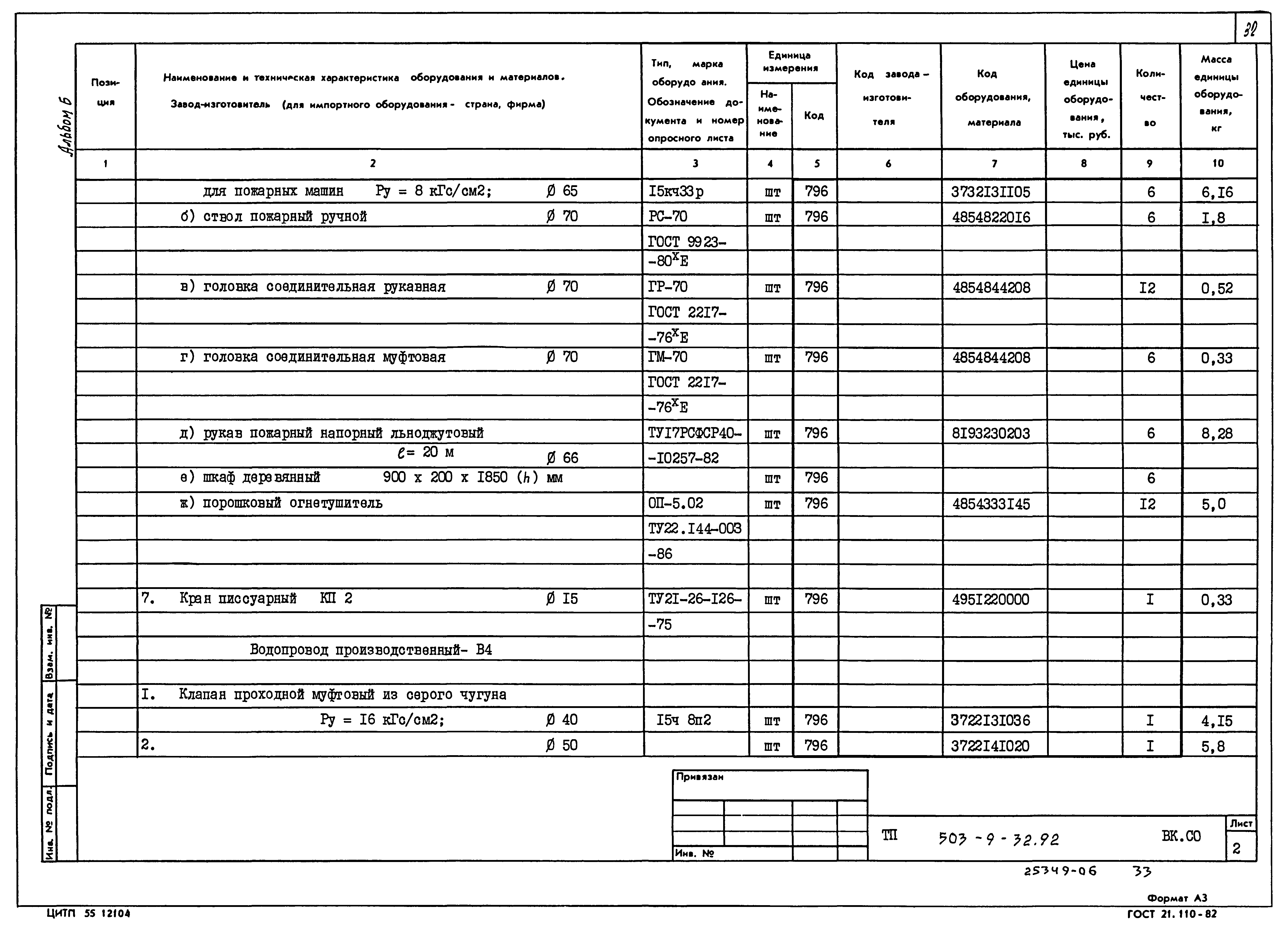 Типовой проект 503-9-32.92