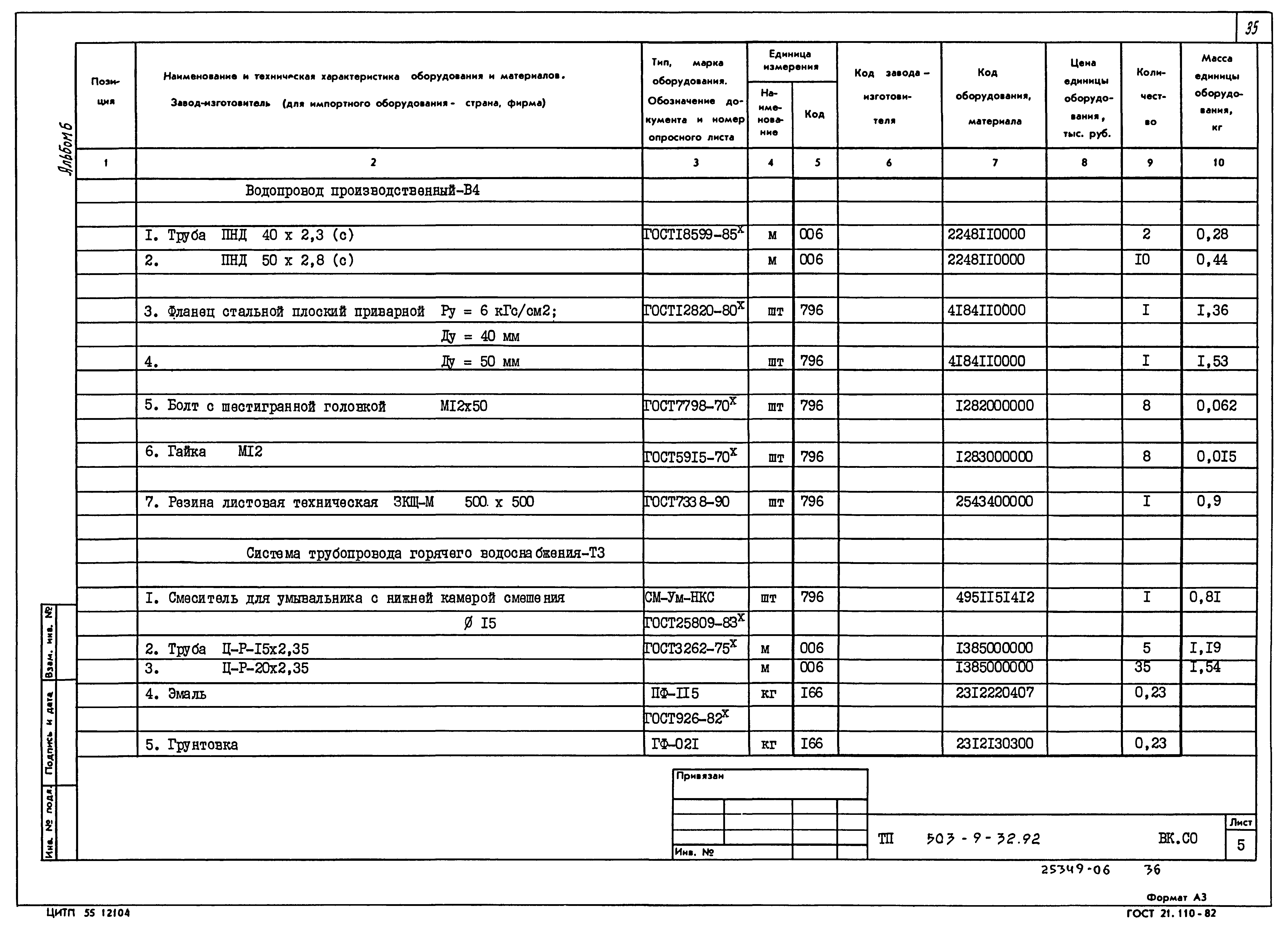 Типовой проект 503-9-32.92