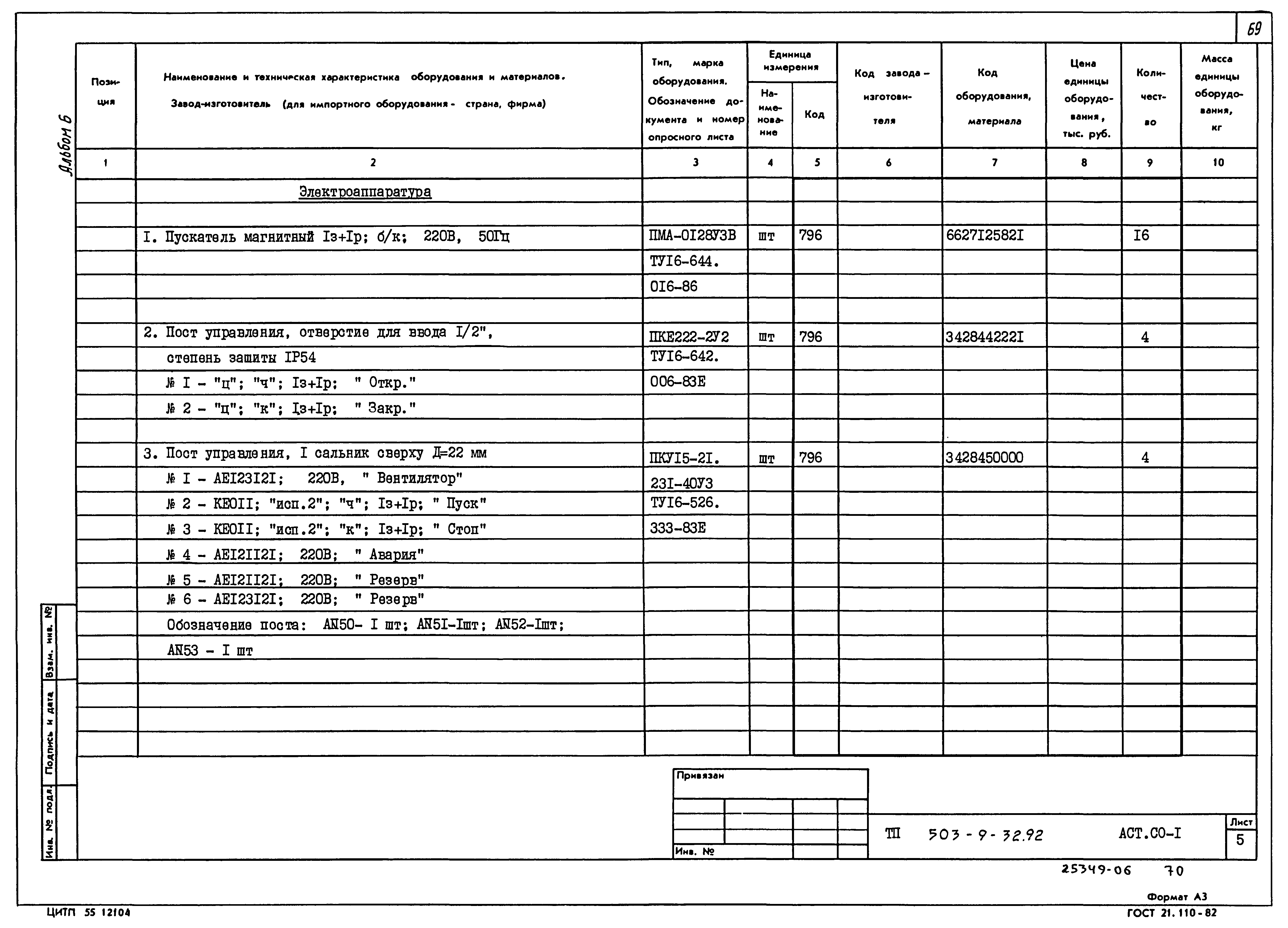 Типовой проект 503-9-32.92
