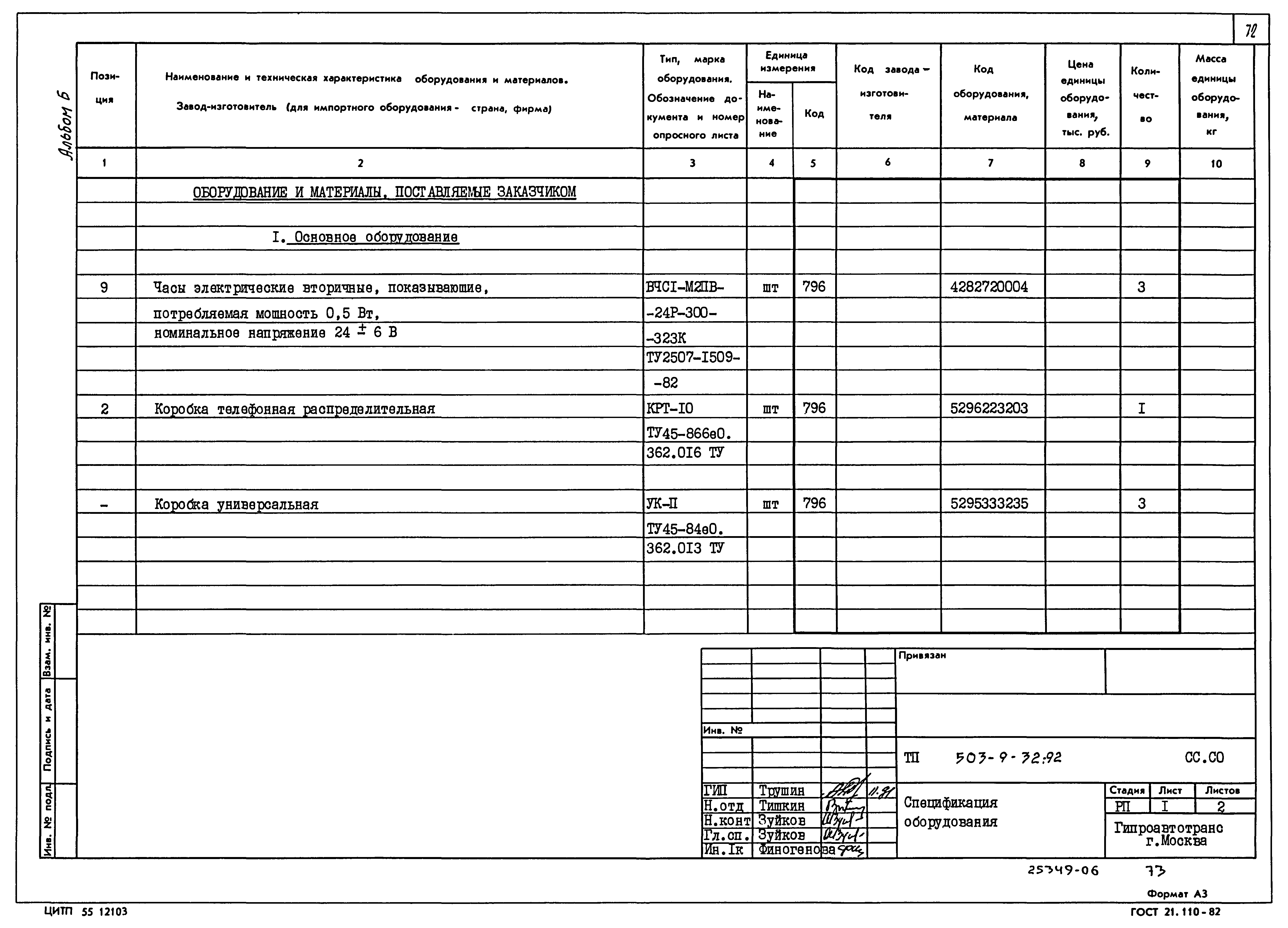 Типовой проект 503-9-32.92