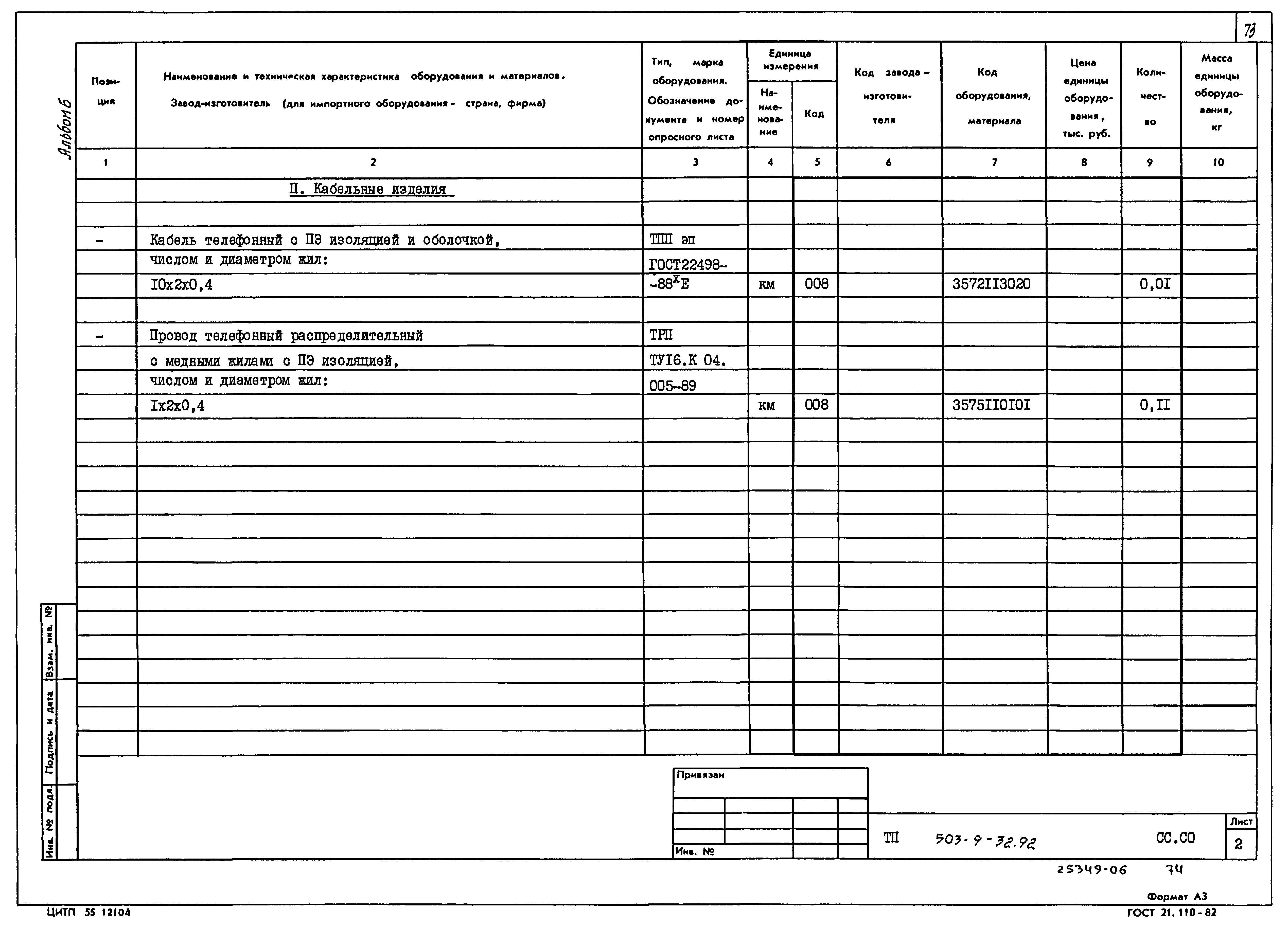 Типовой проект 503-9-32.92