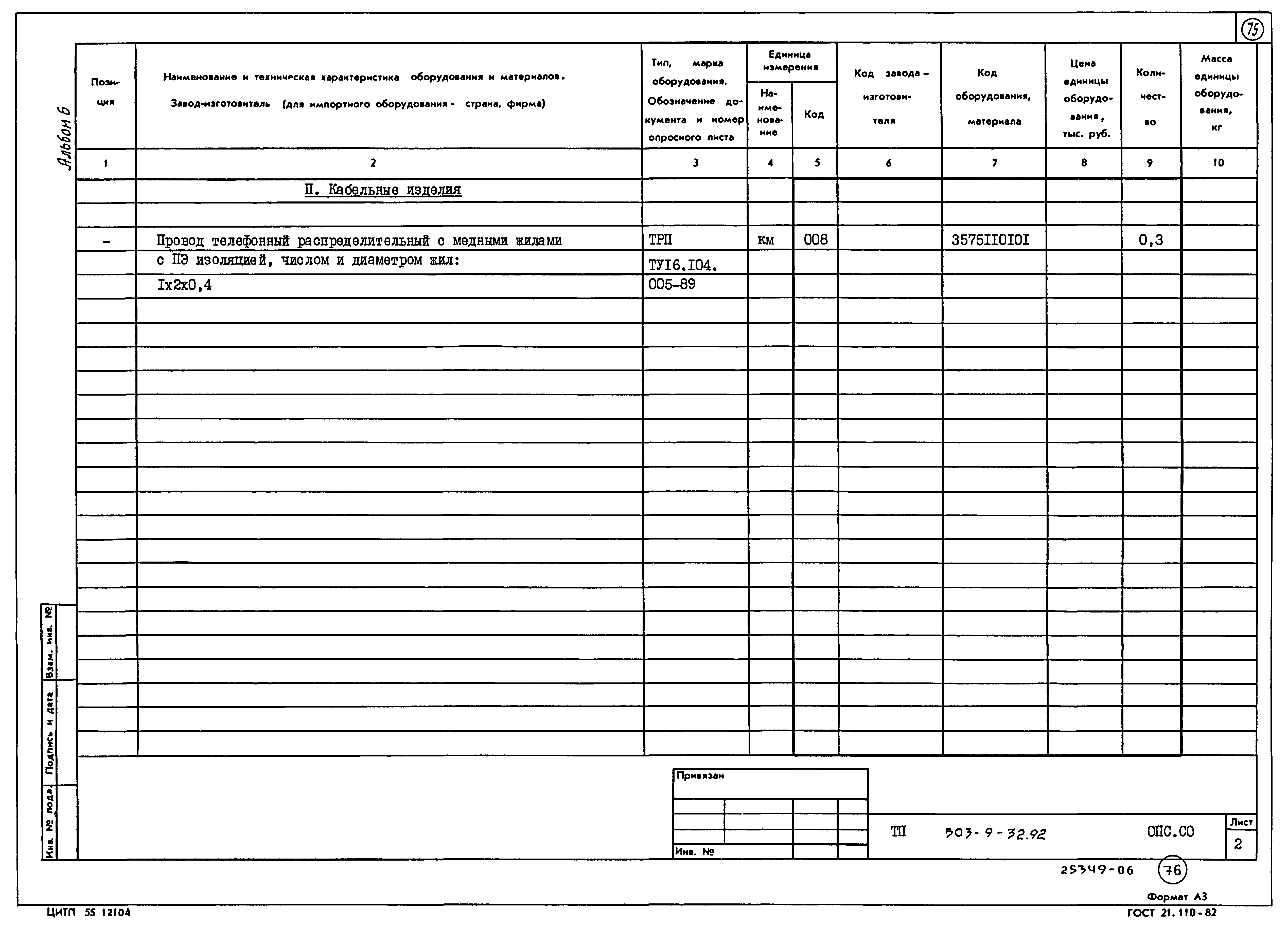 Типовой проект 503-9-32.92