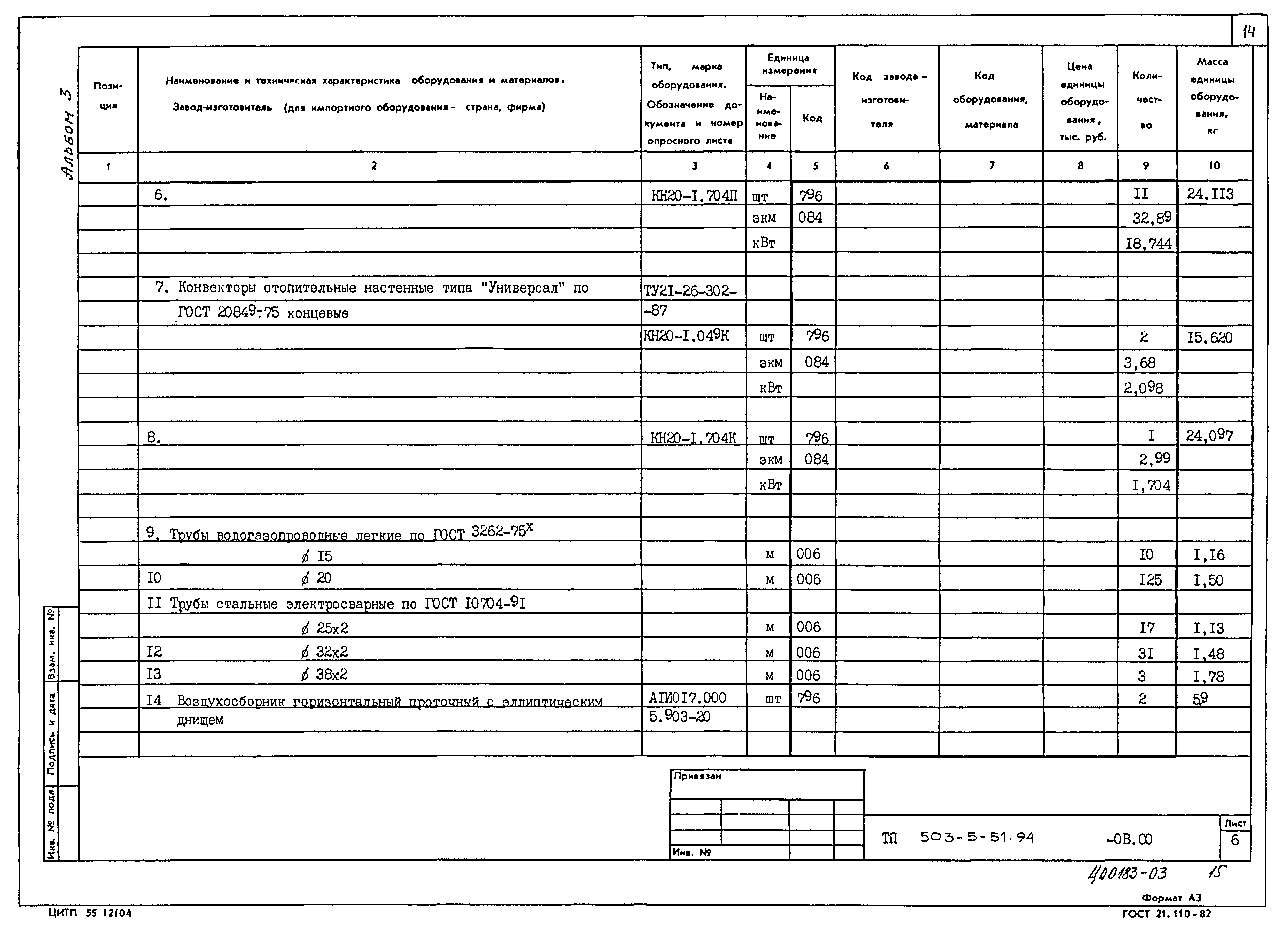 Типовой проект 503-5-51.94