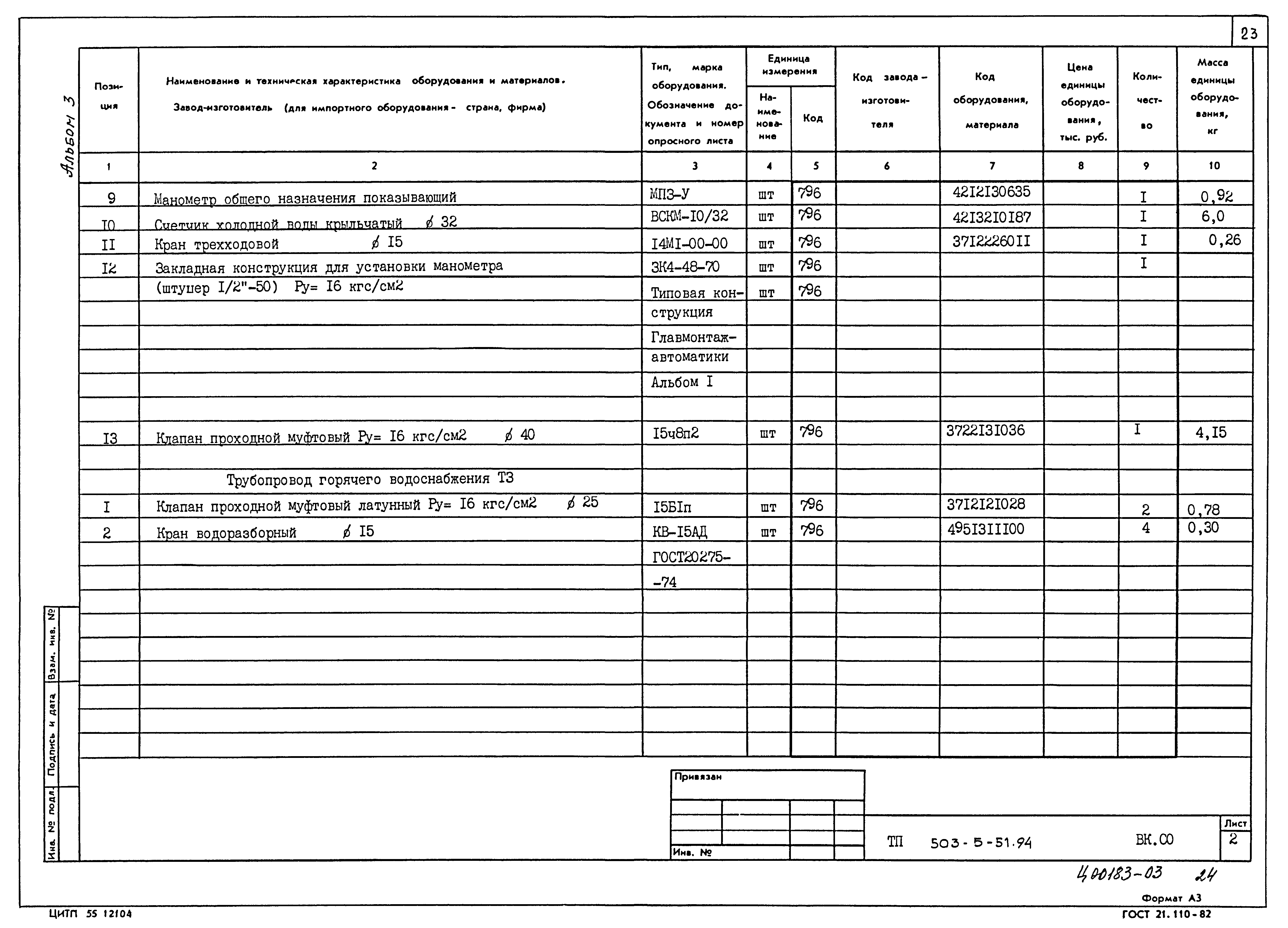 Типовой проект 503-5-51.94