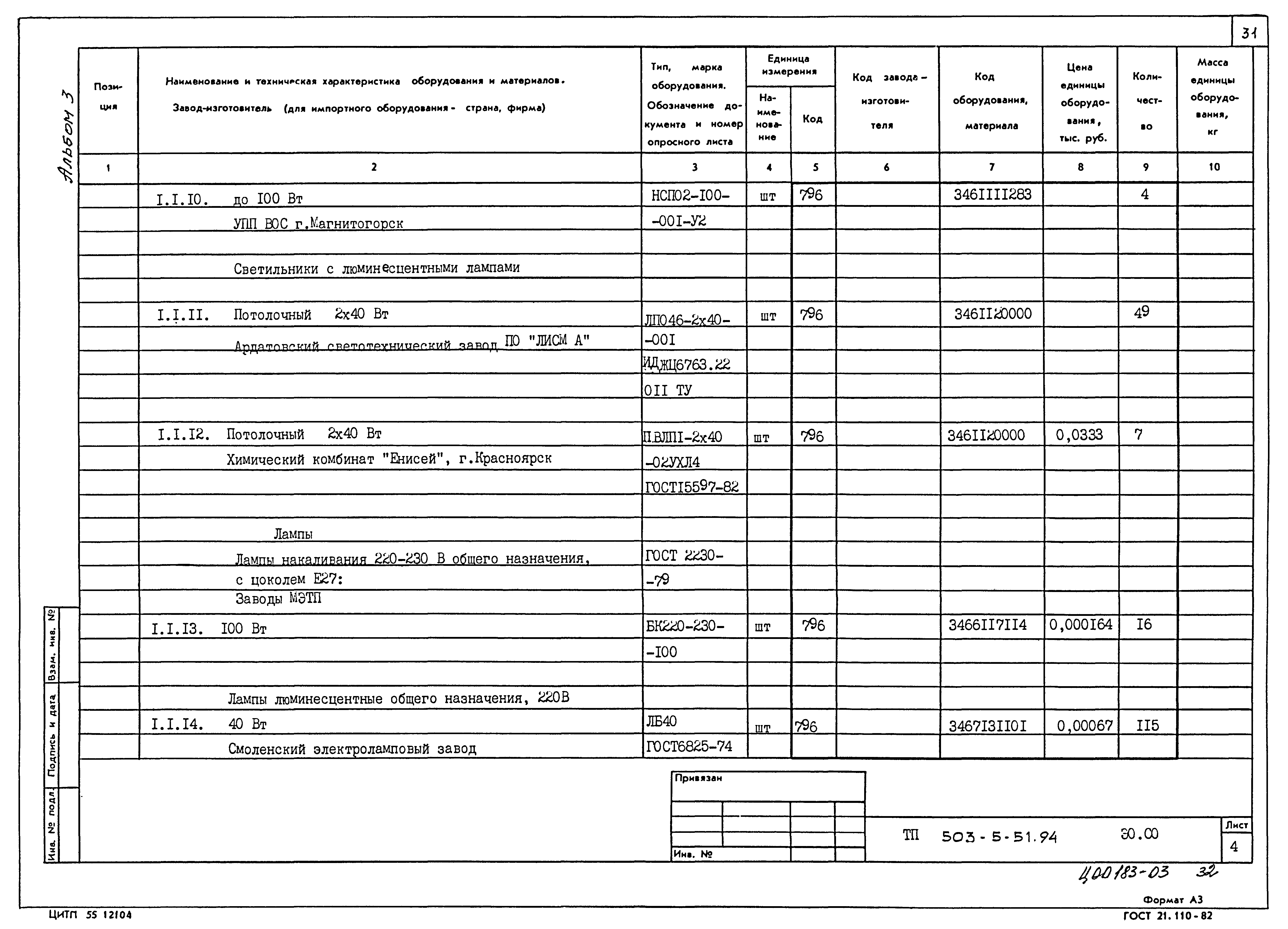 Типовой проект 503-5-51.94