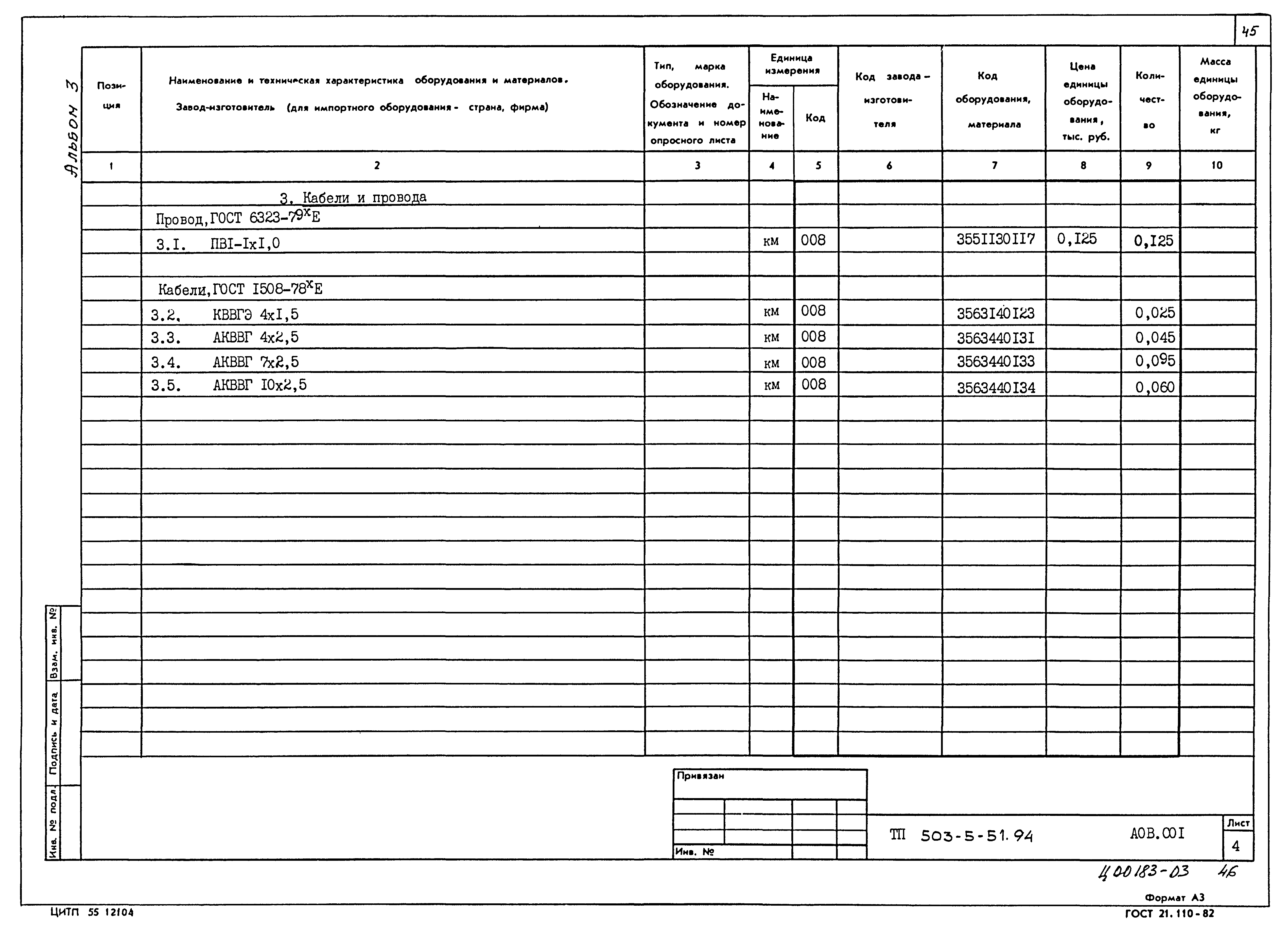 Типовой проект 503-5-51.94