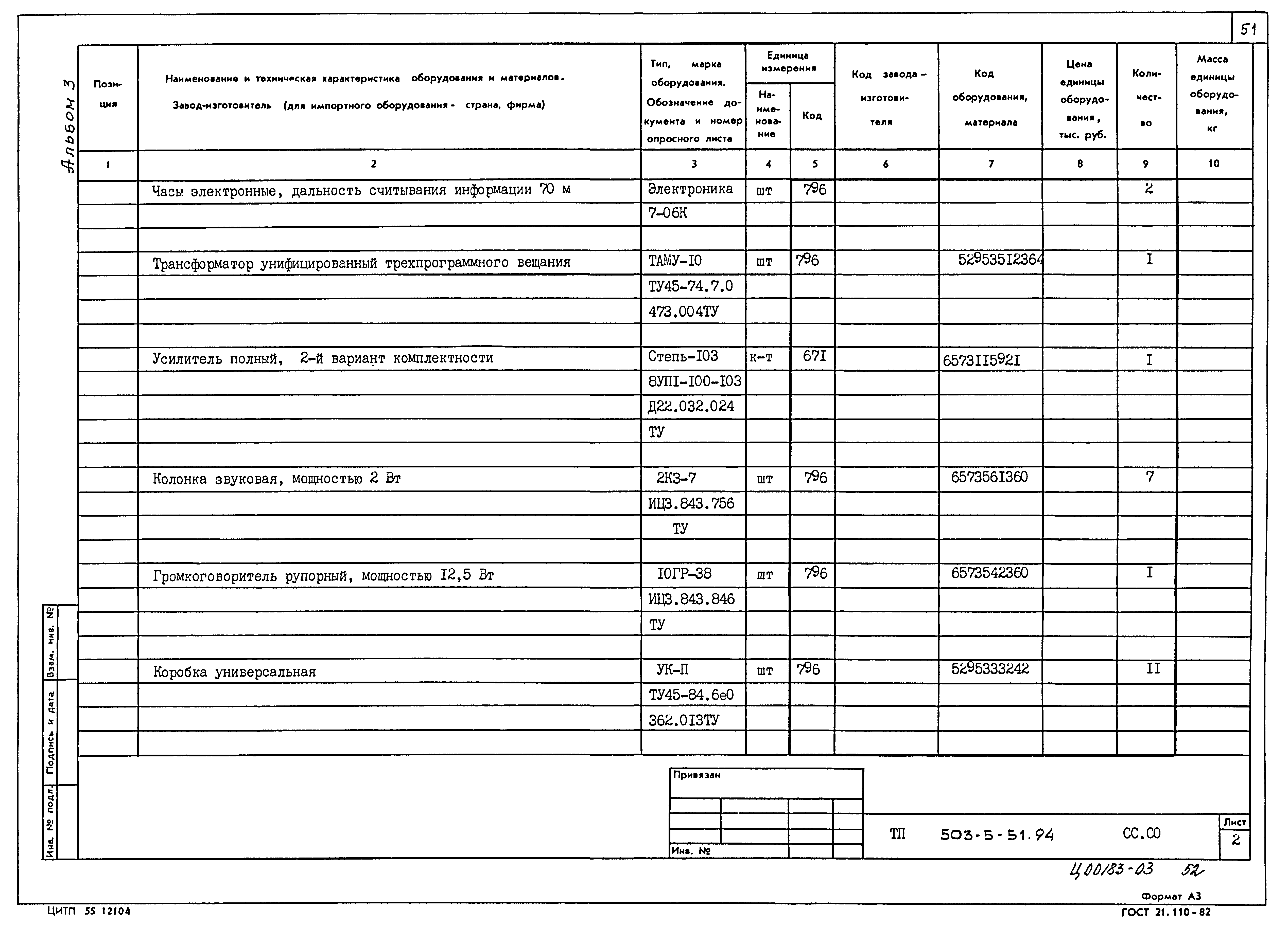 Типовой проект 503-5-51.94