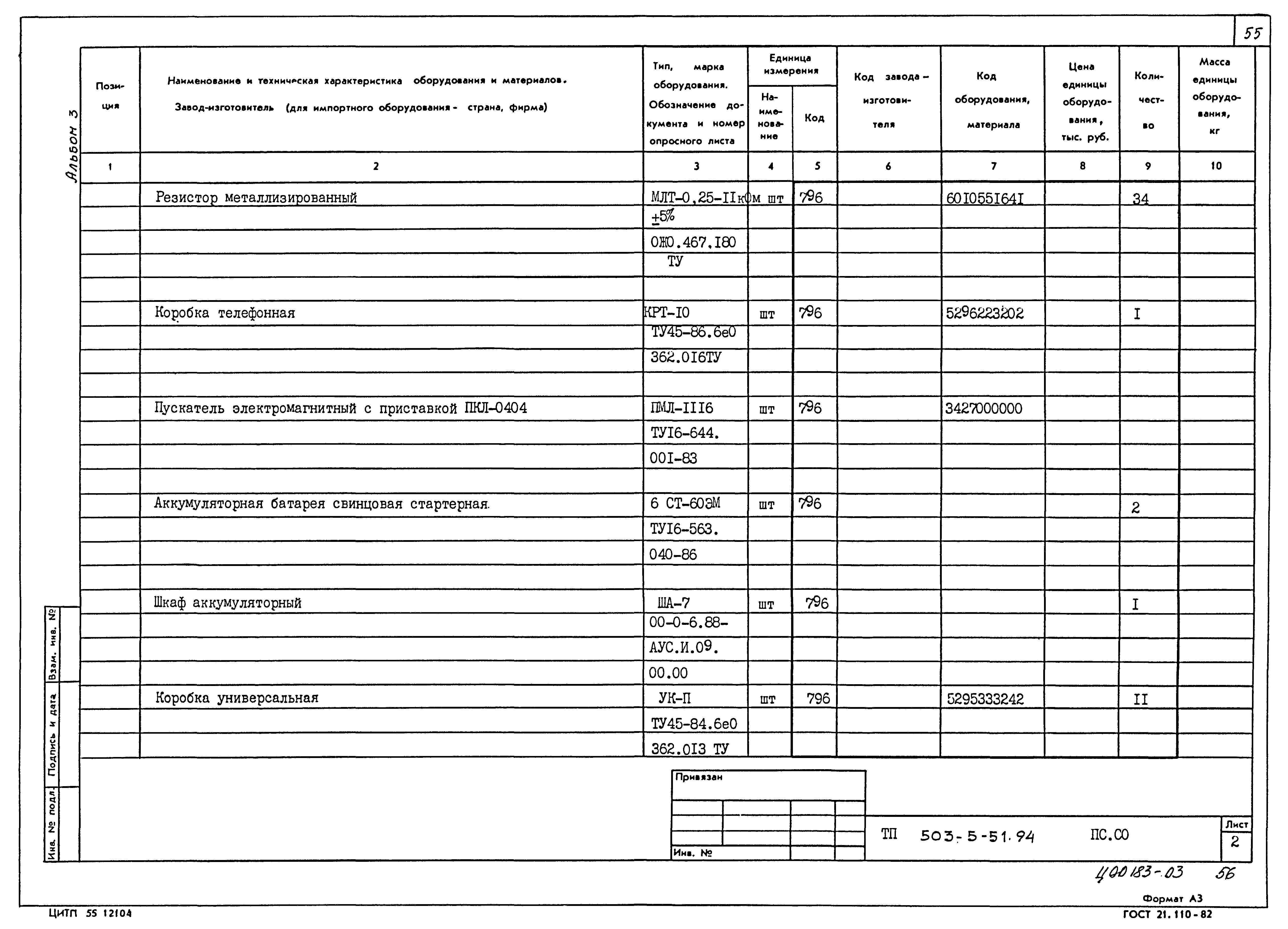 Типовой проект 503-5-51.94