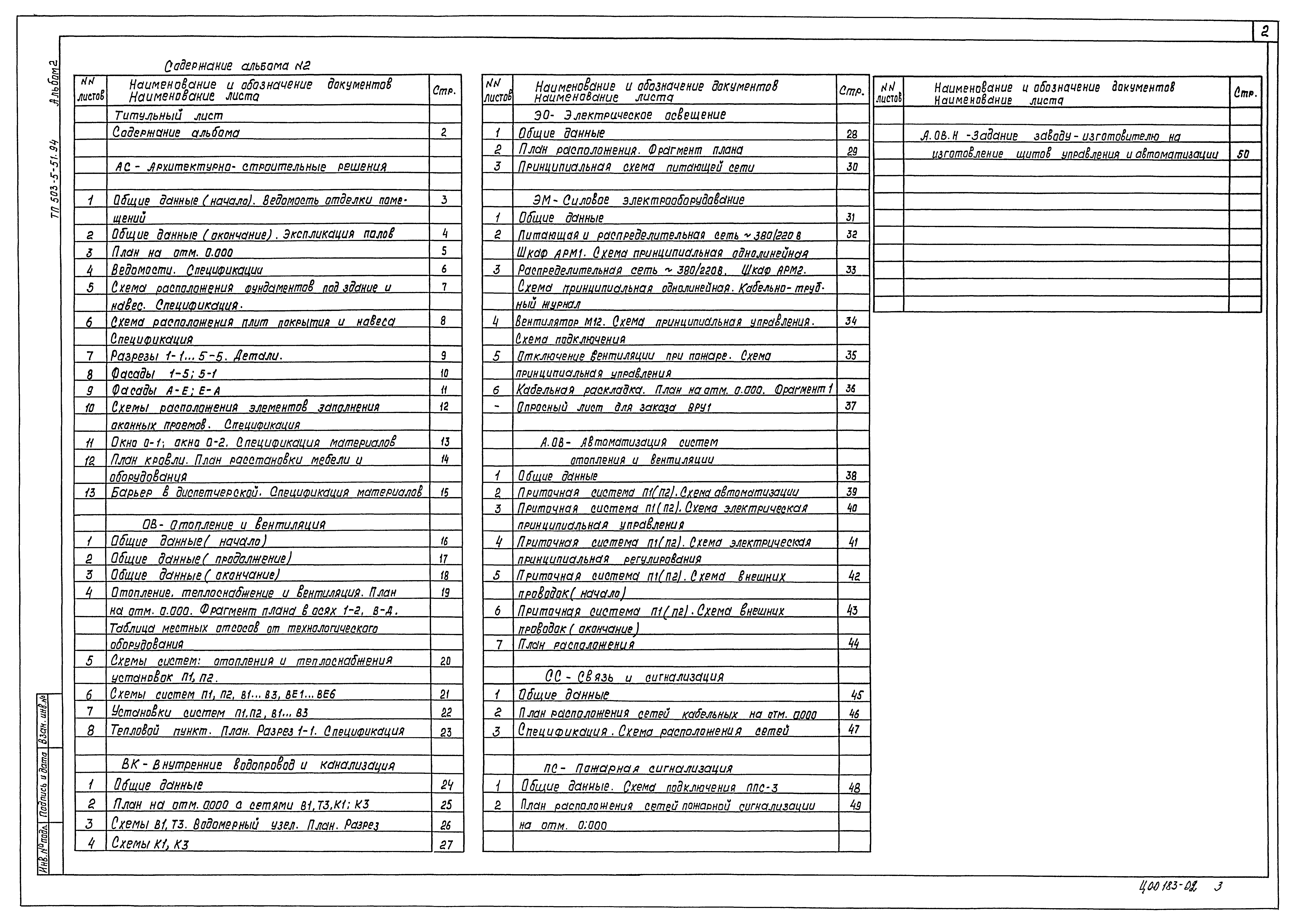 Типовой проект 503-5-51.94