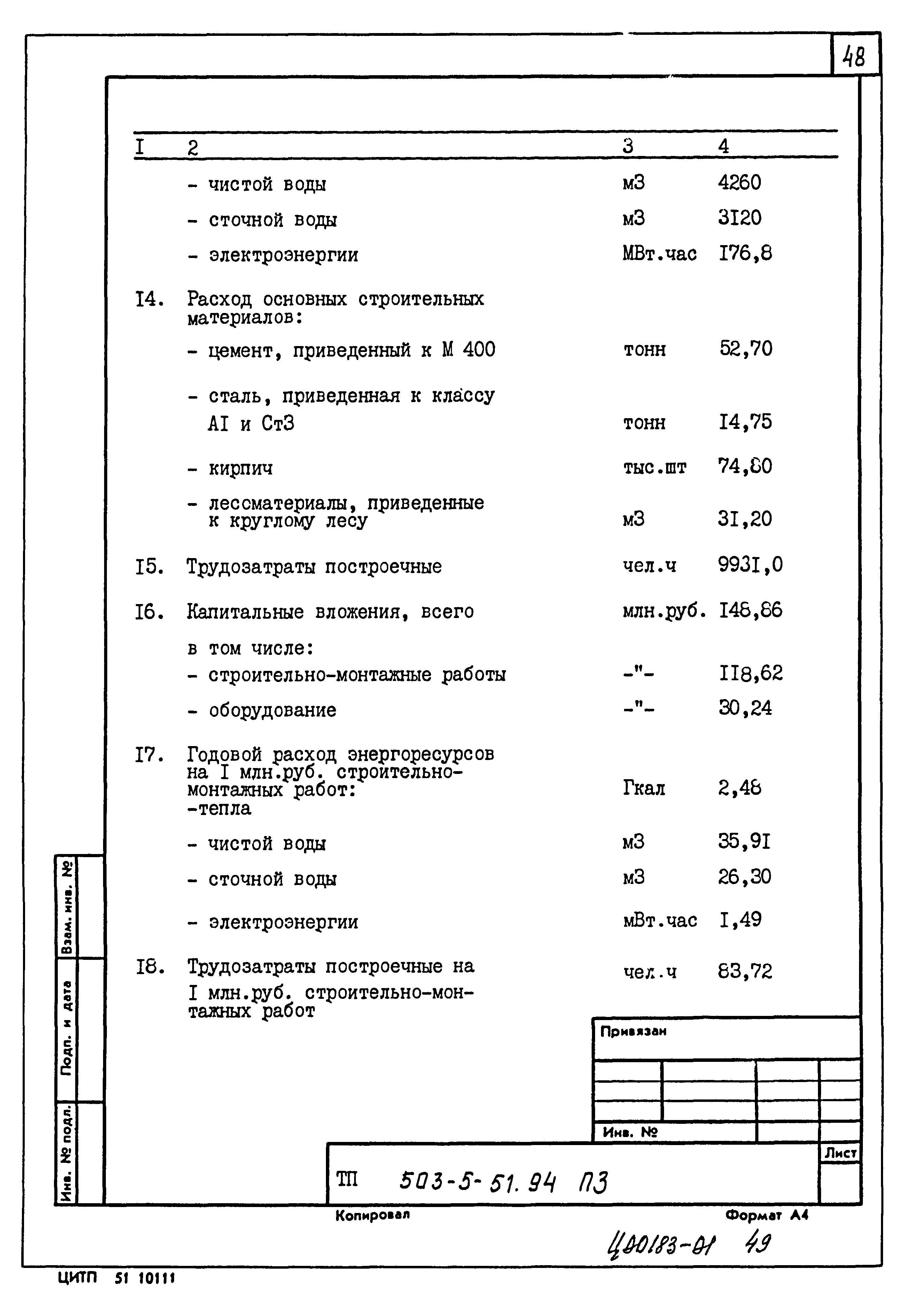 Типовой проект 503-5-51.94