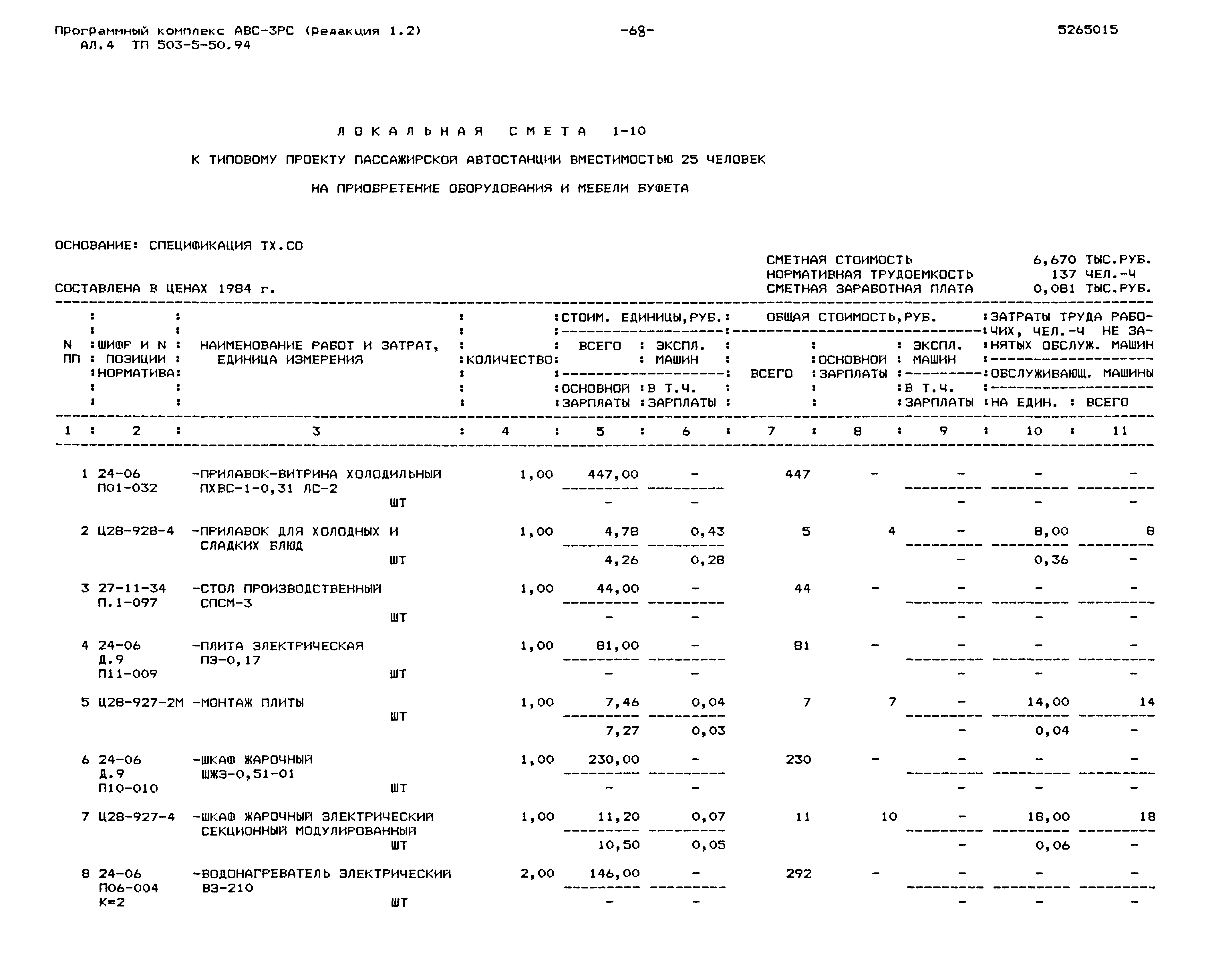 Типовой проект 503-5-50.94