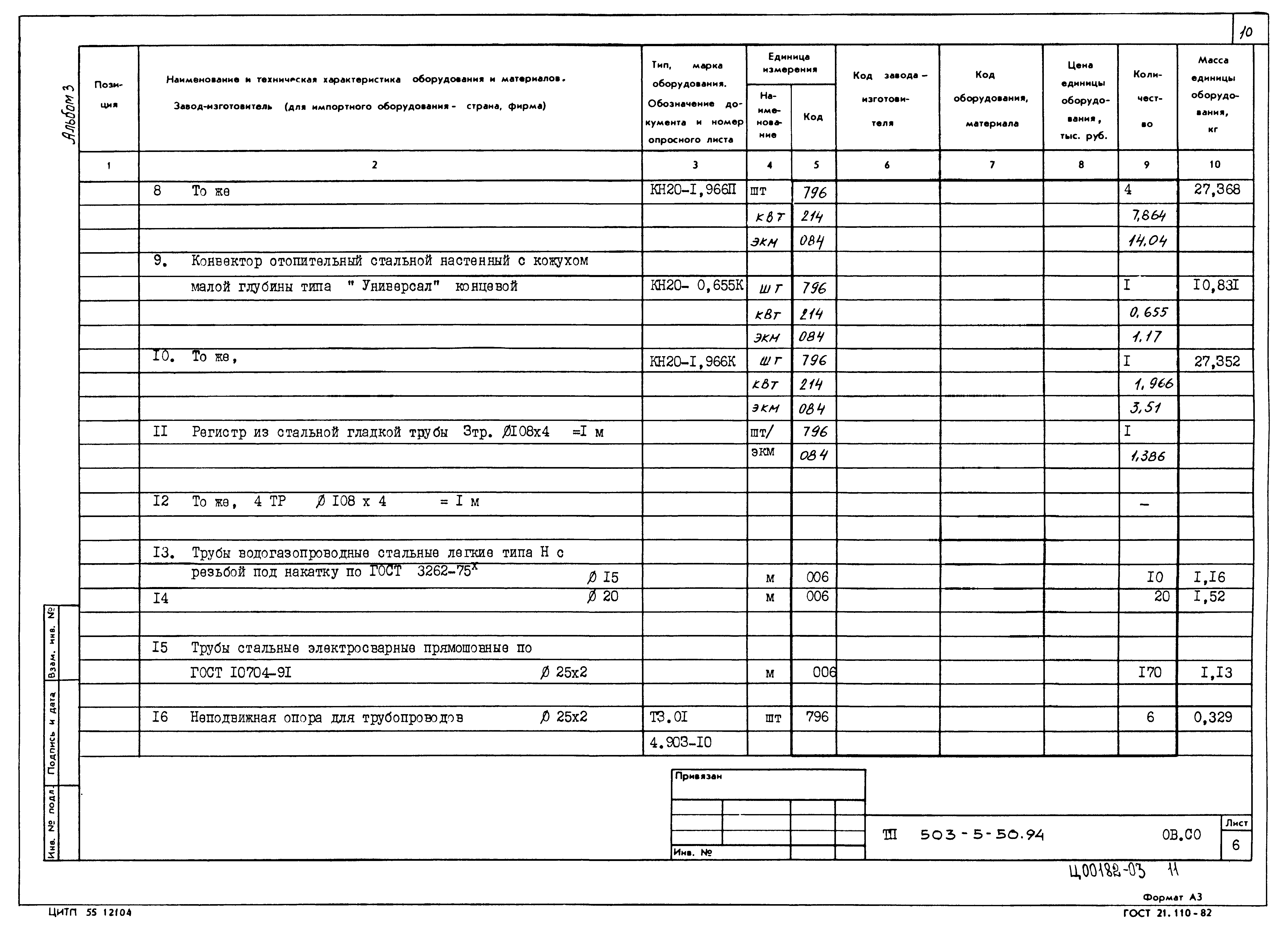 Типовой проект 503-5-50.94