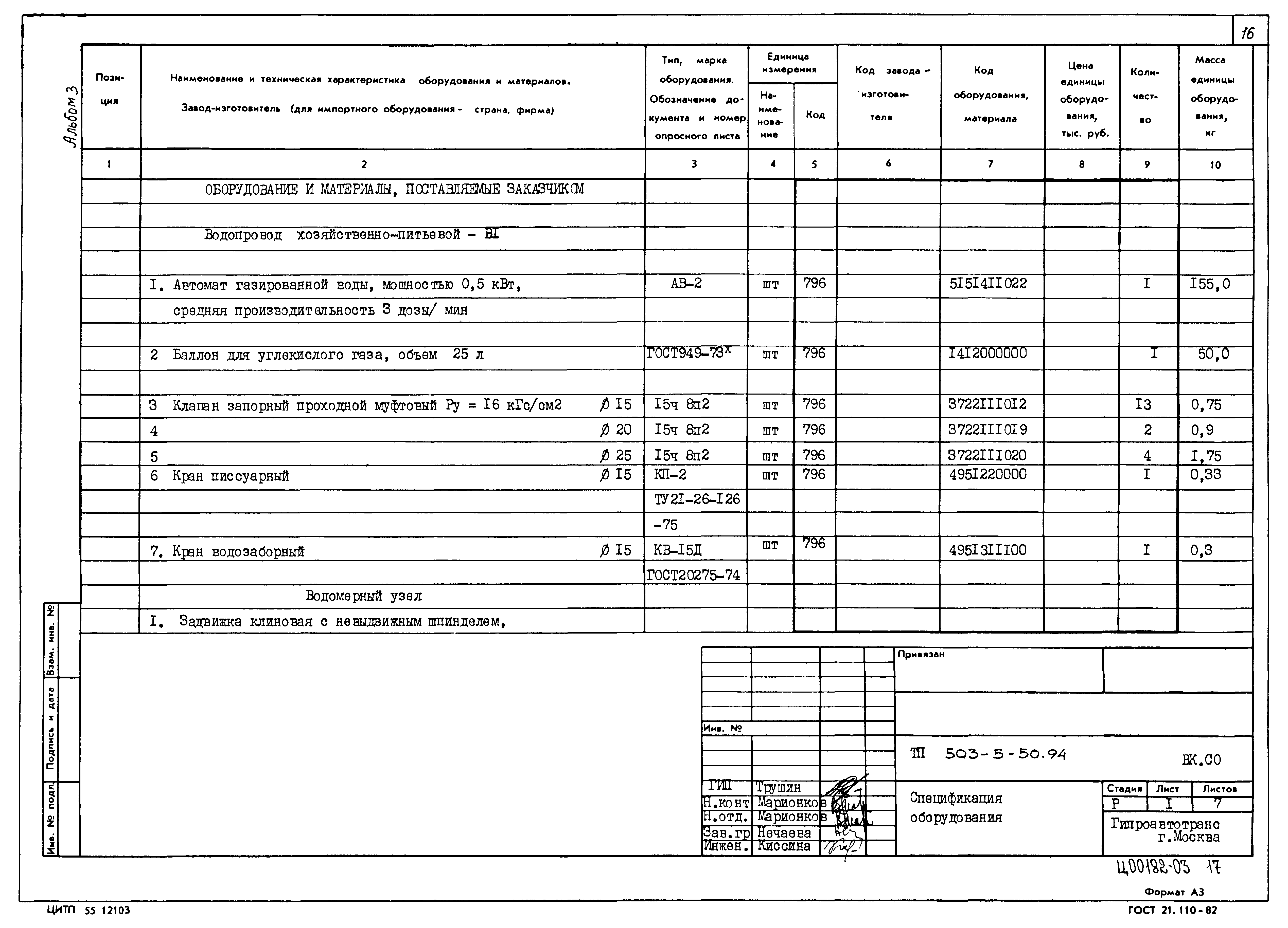 Типовой проект 503-5-50.94