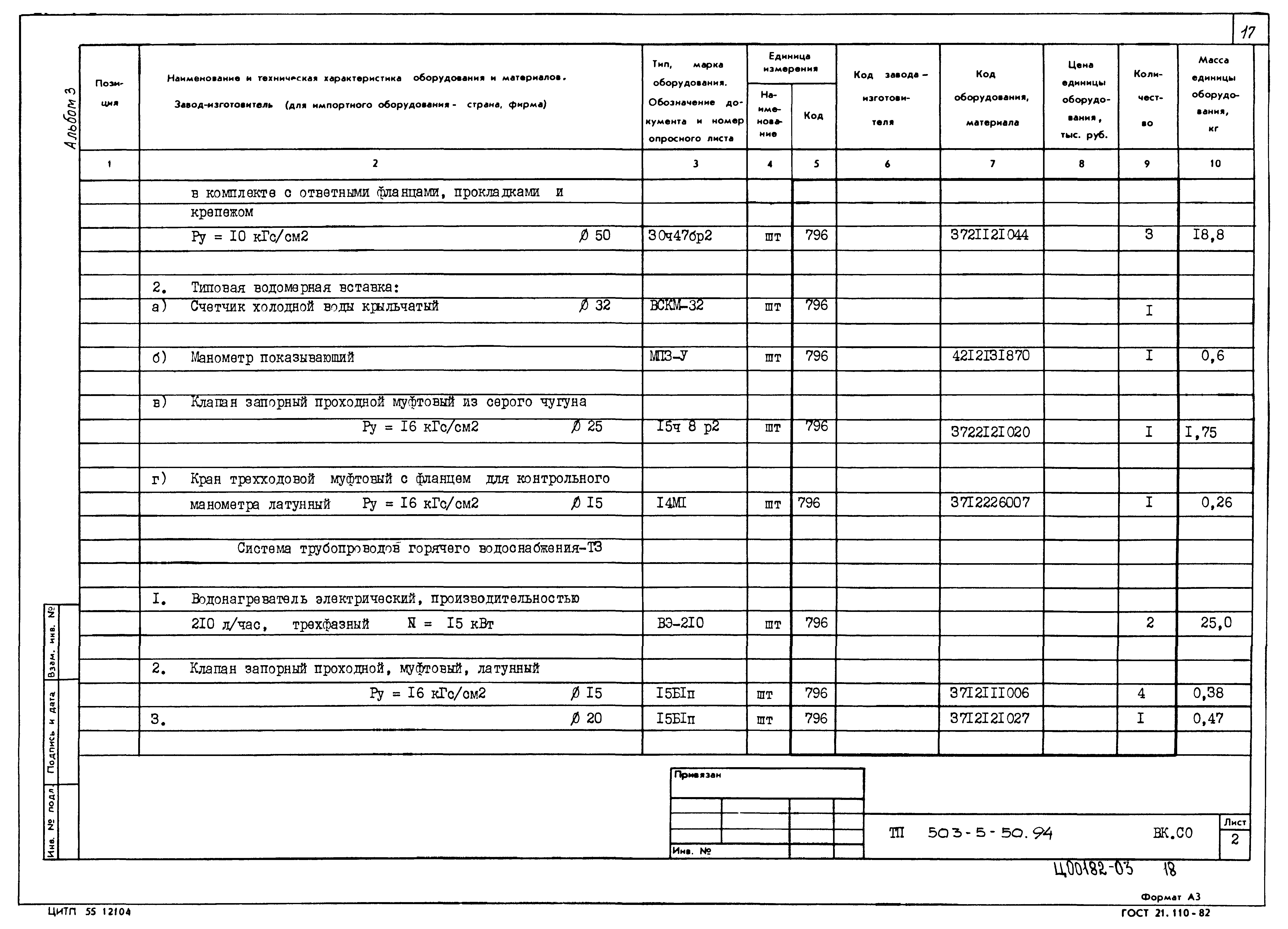 Типовой проект 503-5-50.94