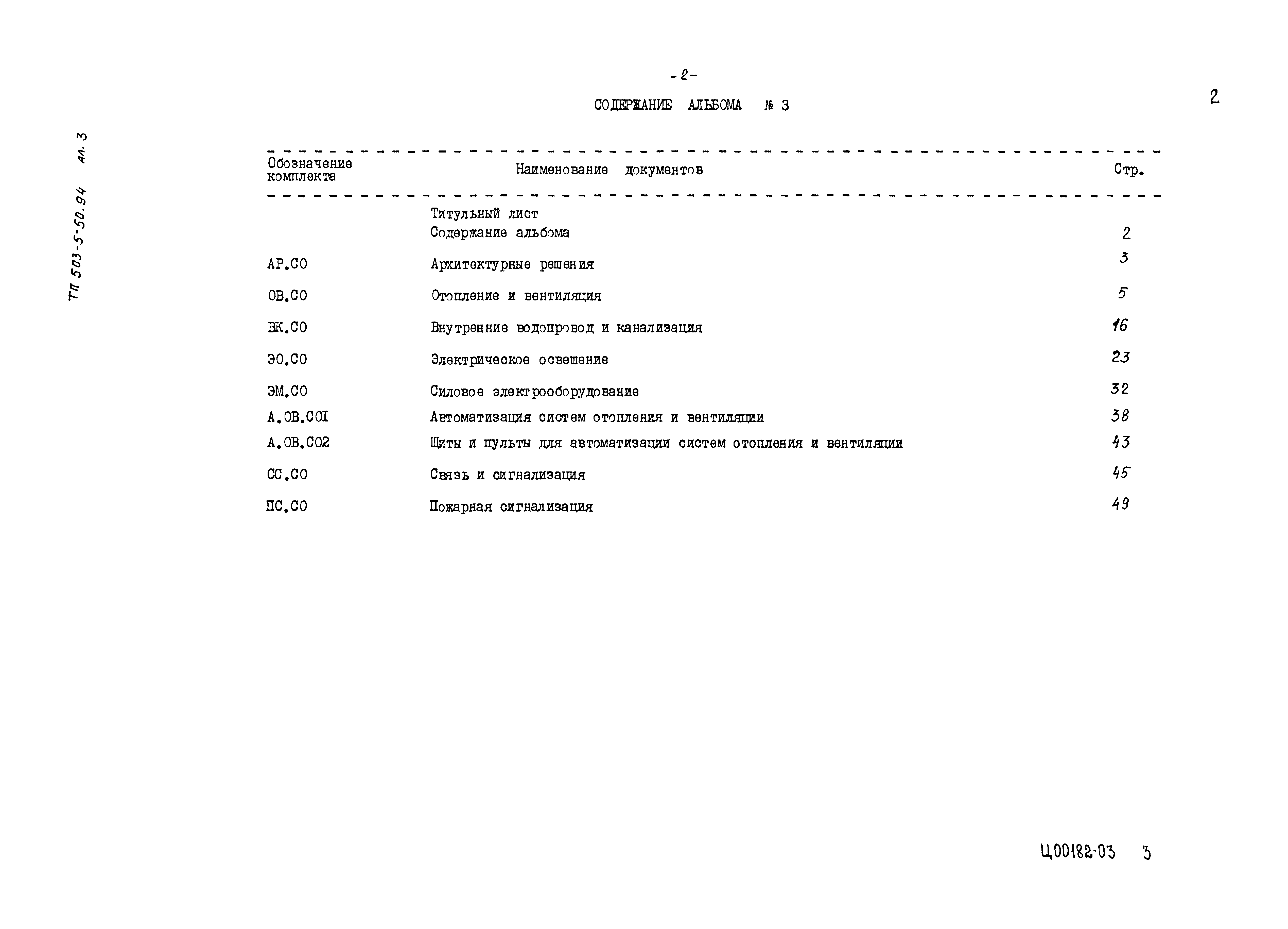 Типовой проект 503-5-50.94