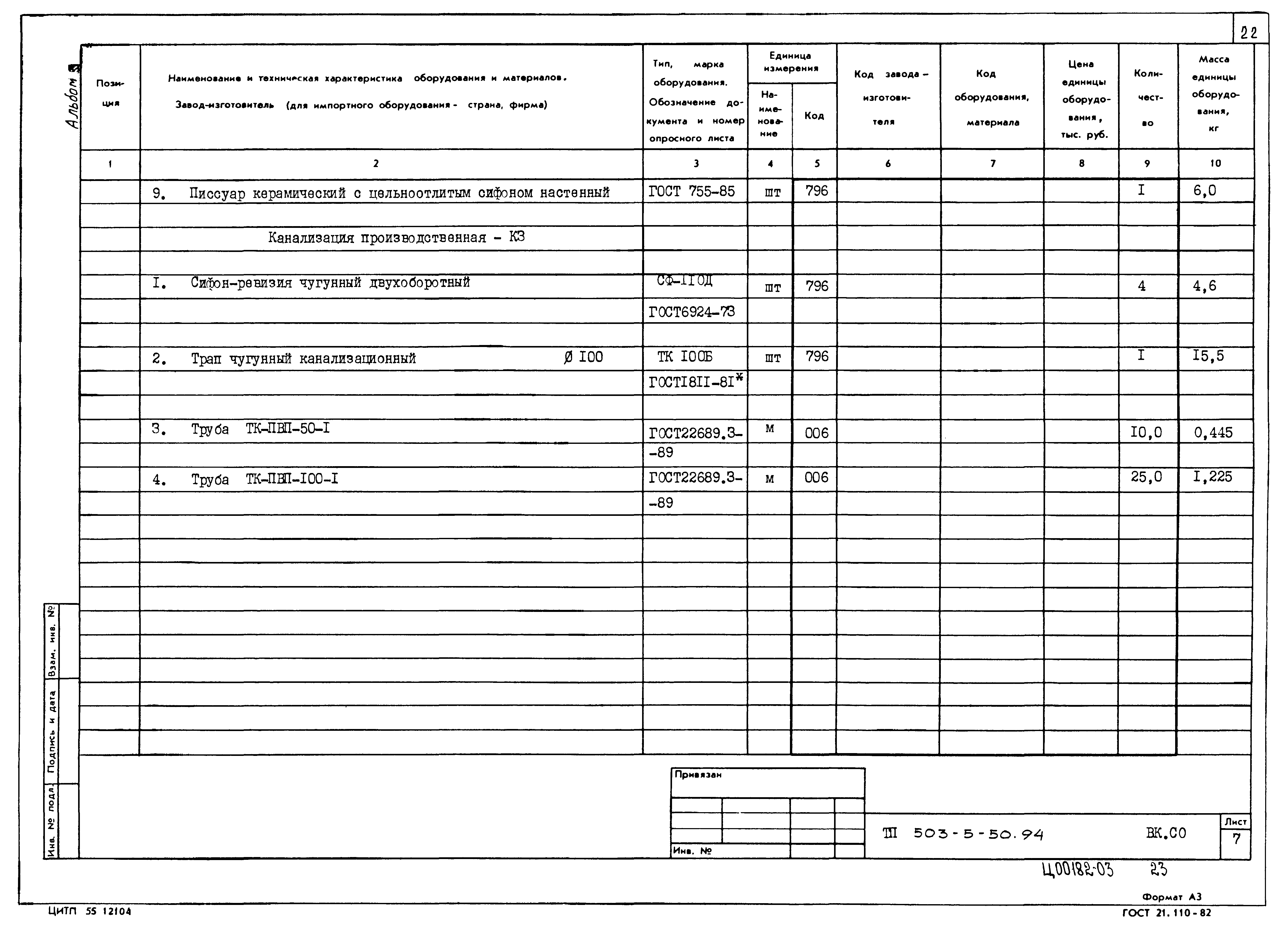 Типовой проект 503-5-50.94