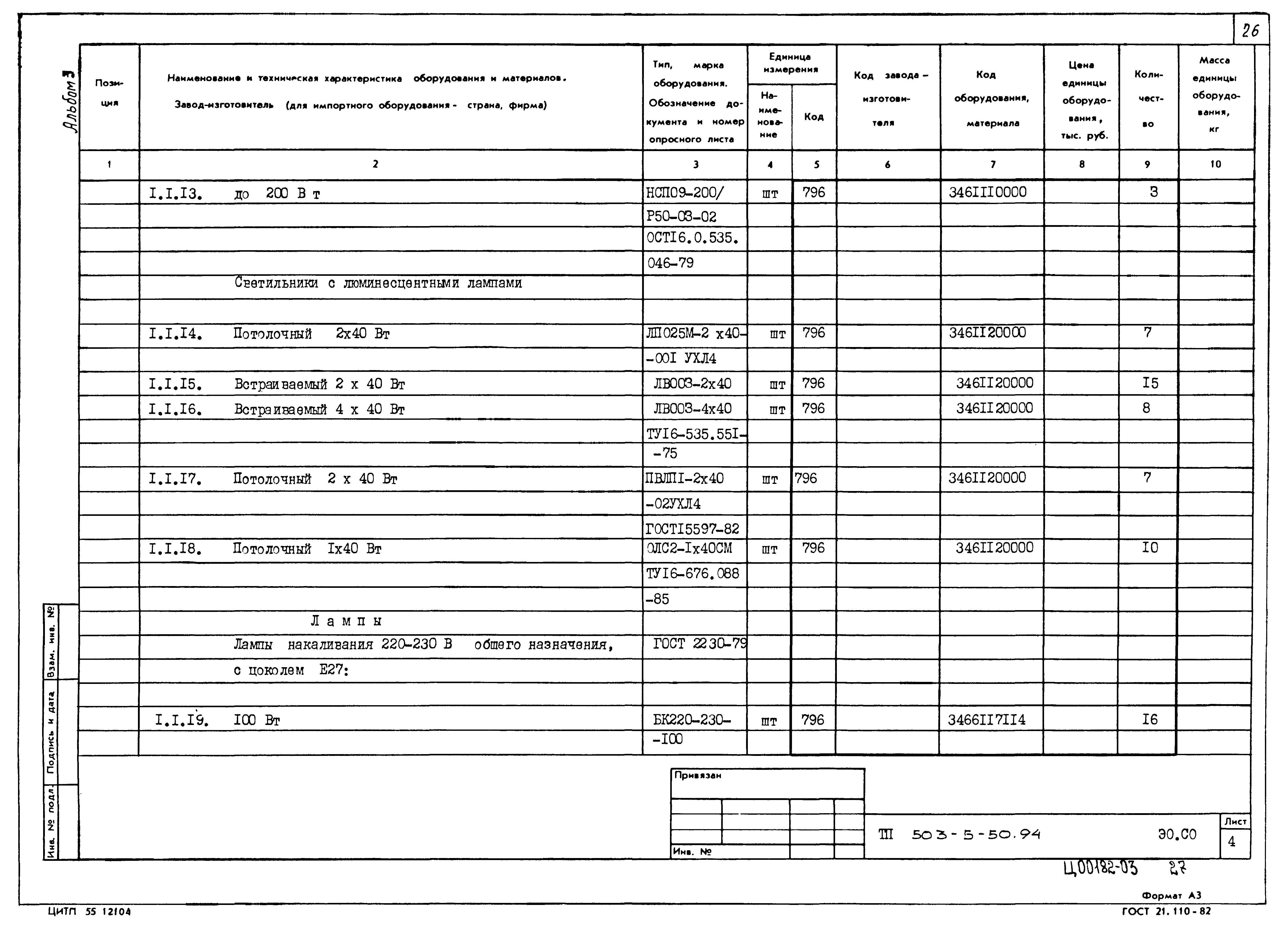 Типовой проект 503-5-50.94