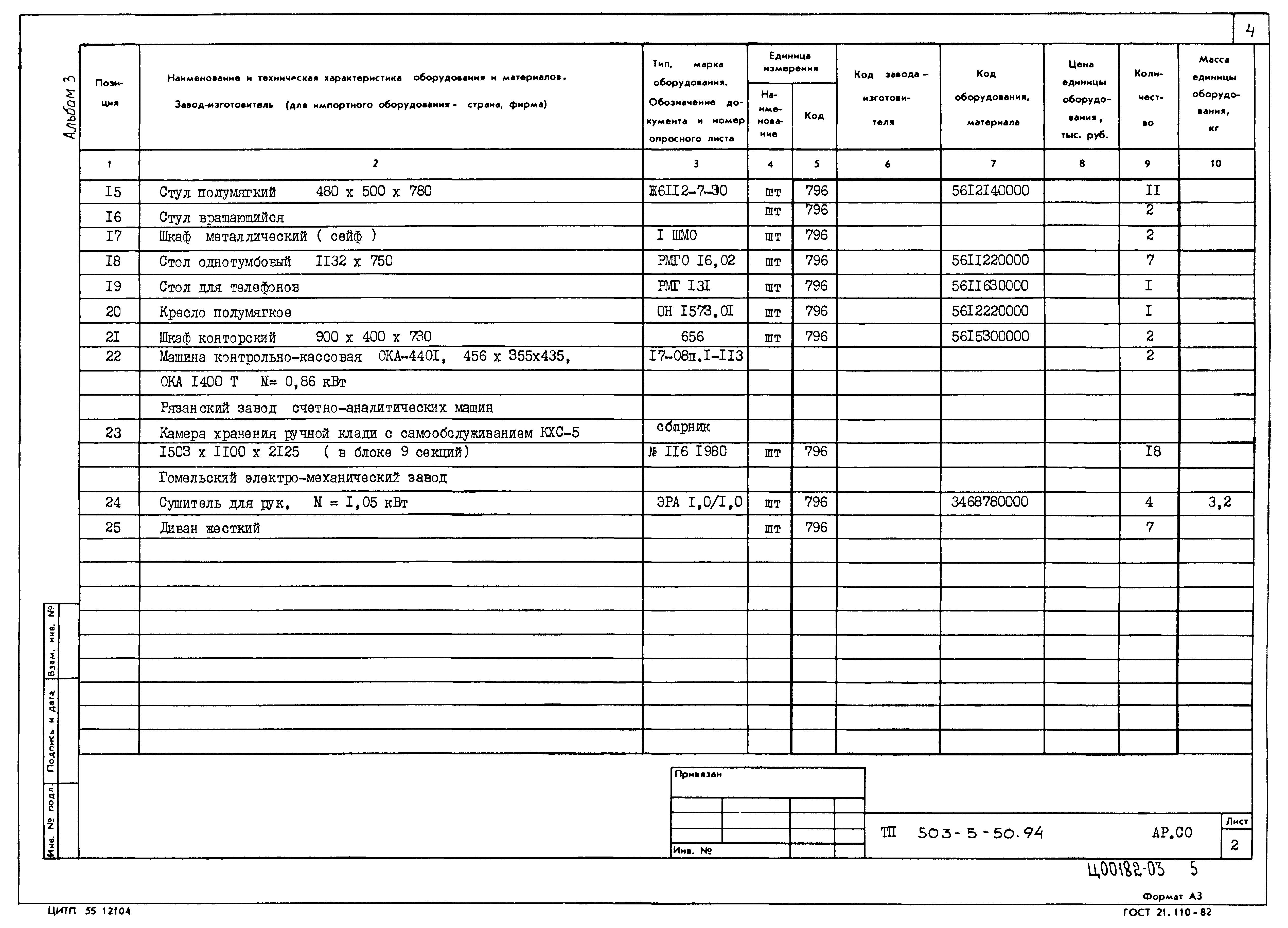 Типовой проект 503-5-50.94