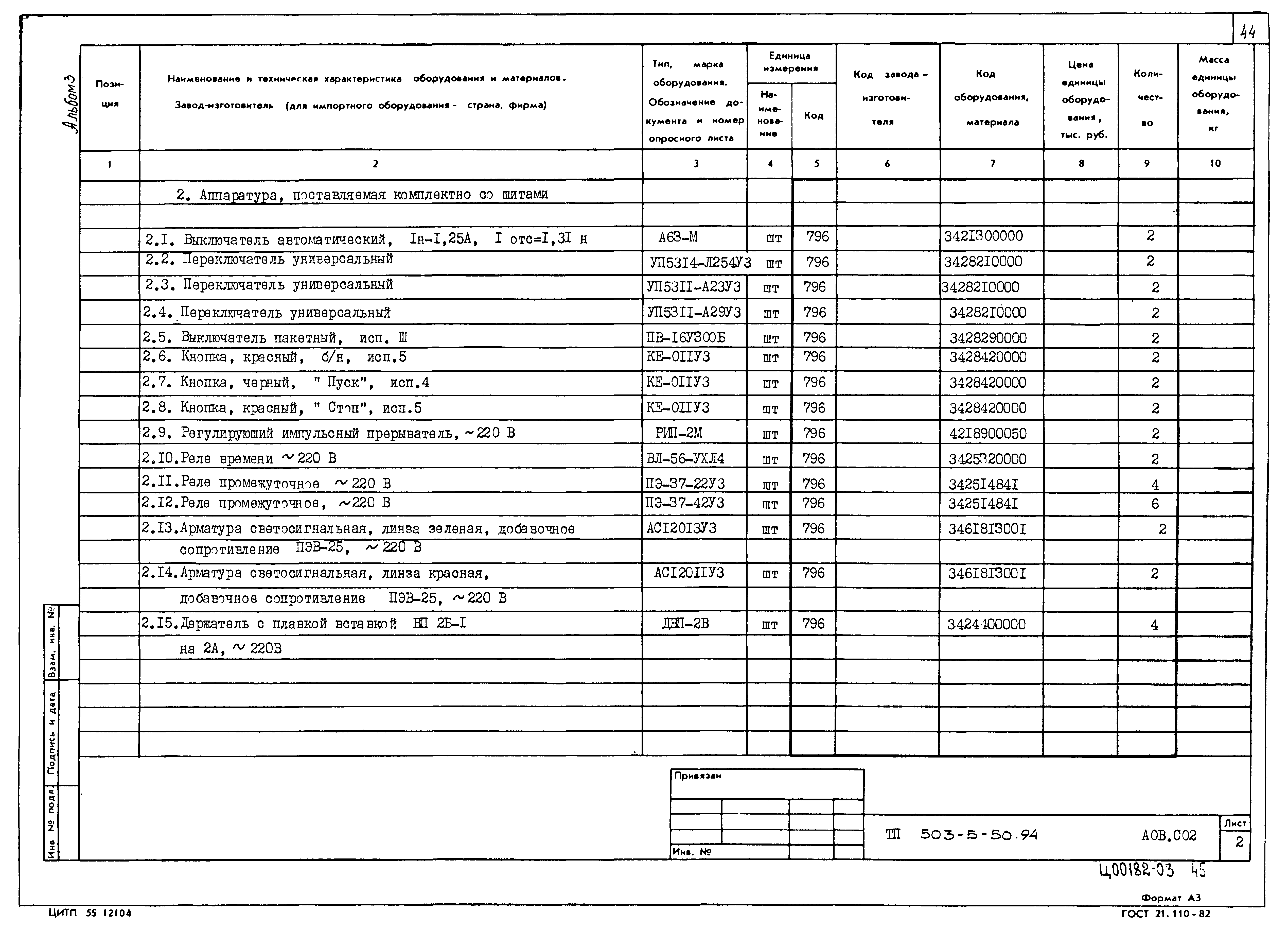 Типовой проект 503-5-50.94
