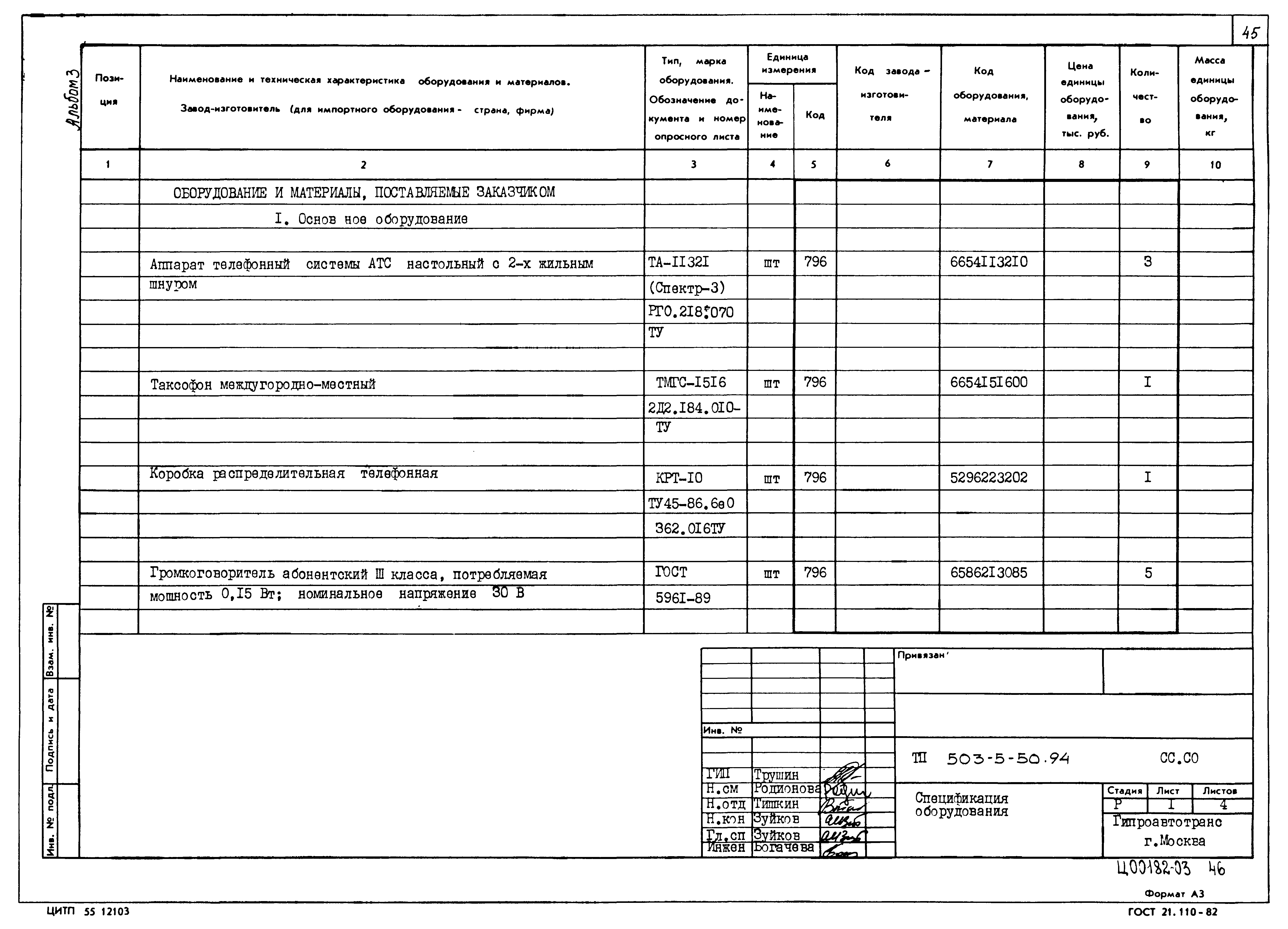 Типовой проект 503-5-50.94