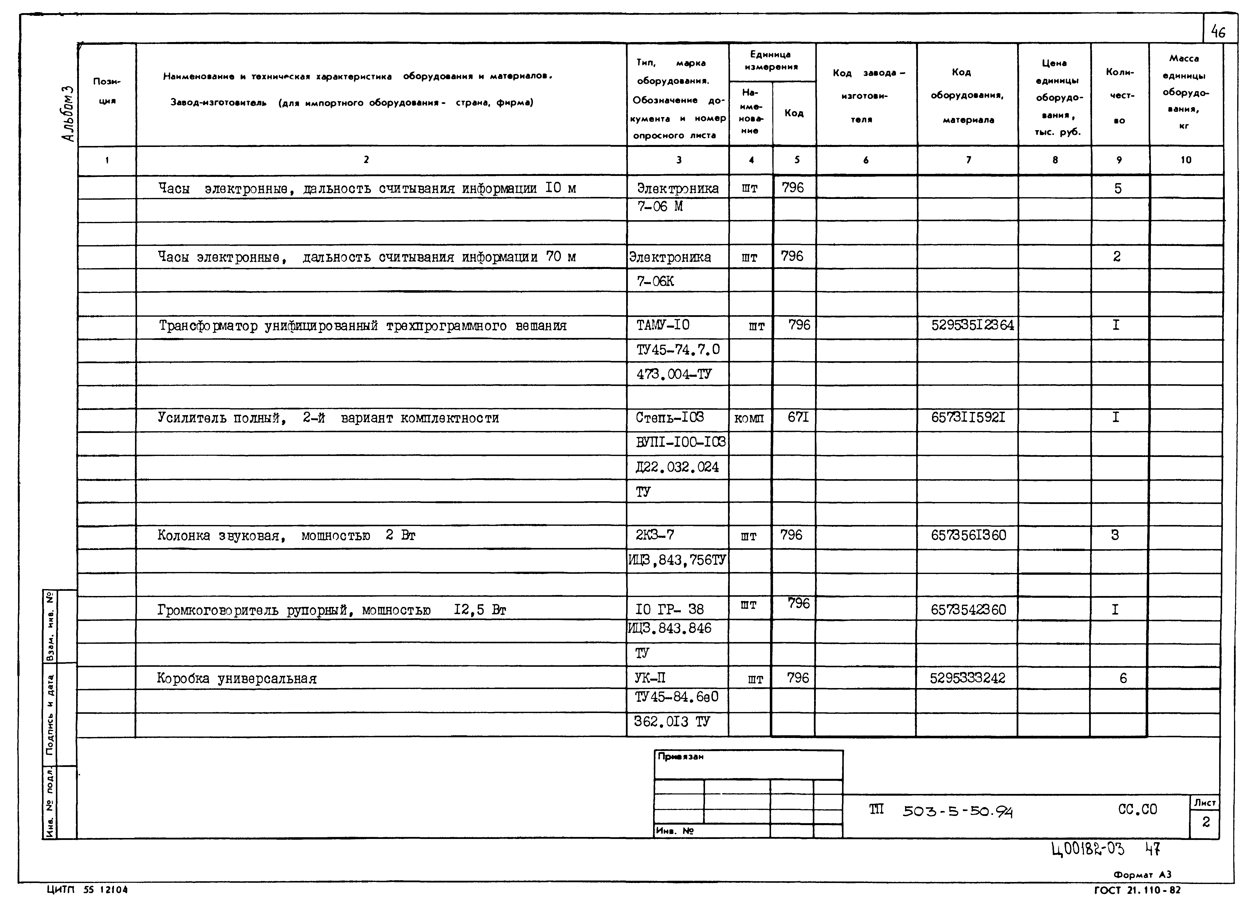 Типовой проект 503-5-50.94