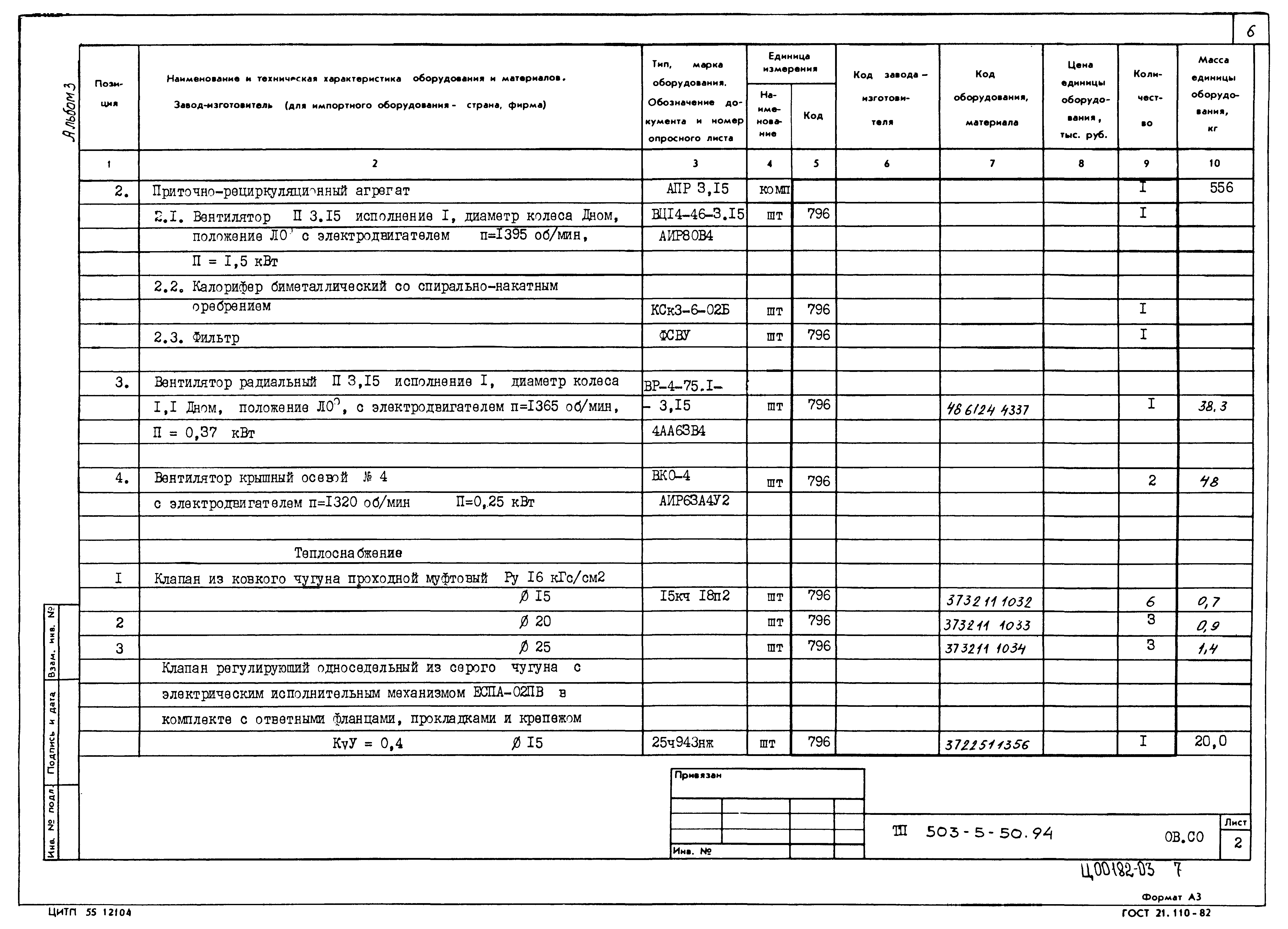 Типовой проект 503-5-50.94
