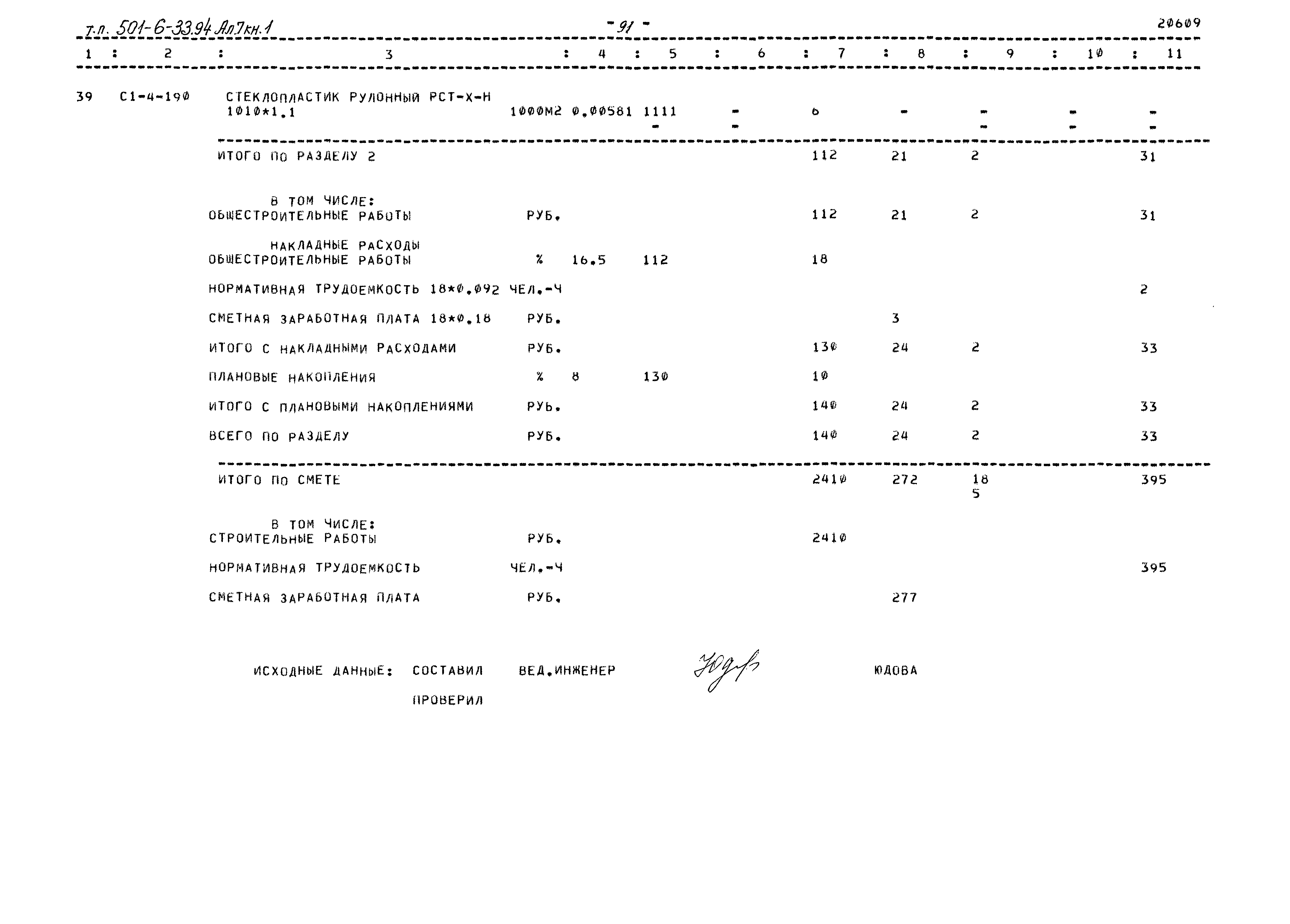 Типовой проект 501-6-33.94