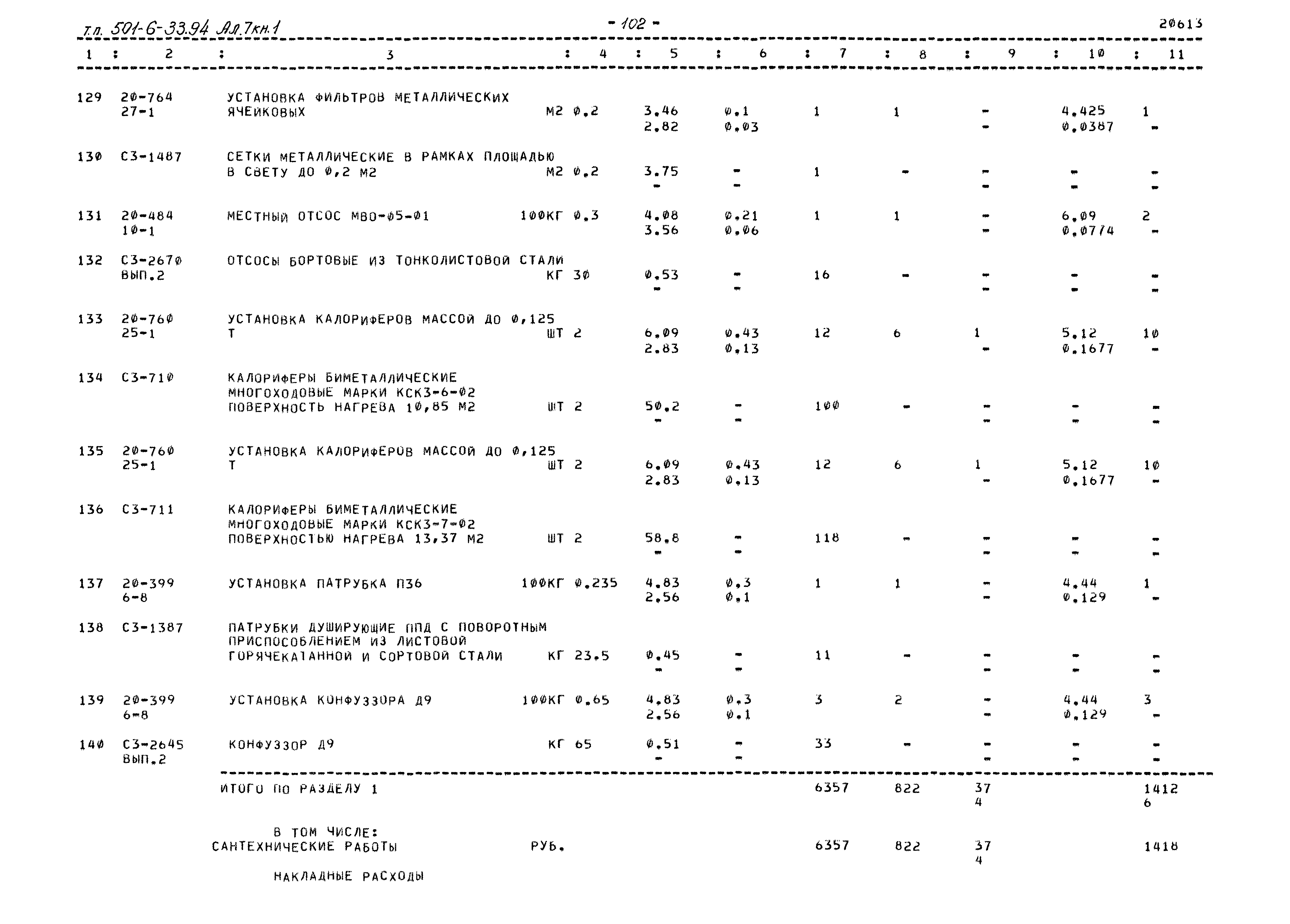 Типовой проект 501-6-33.94