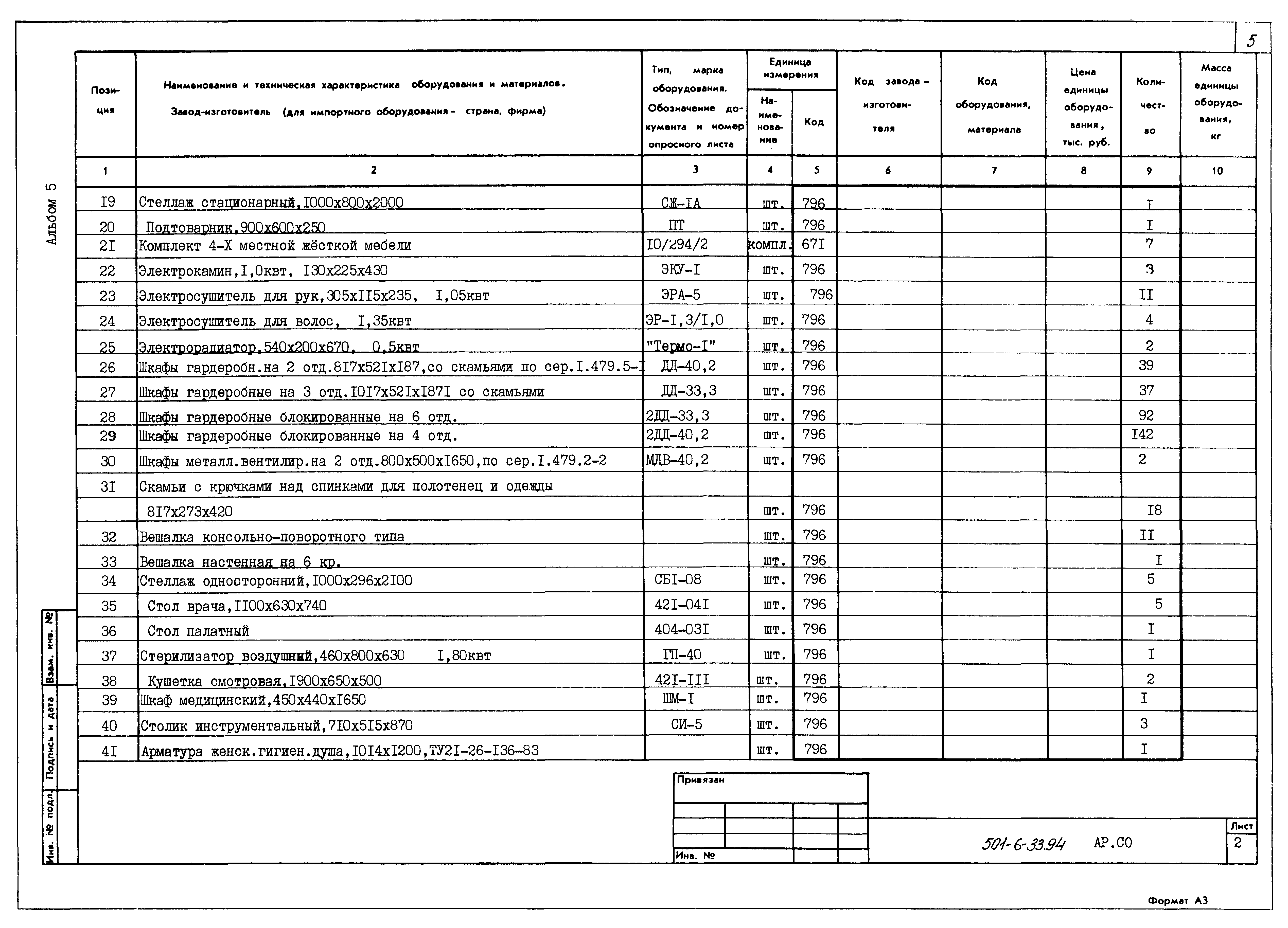 Типовой проект 501-6-33.94