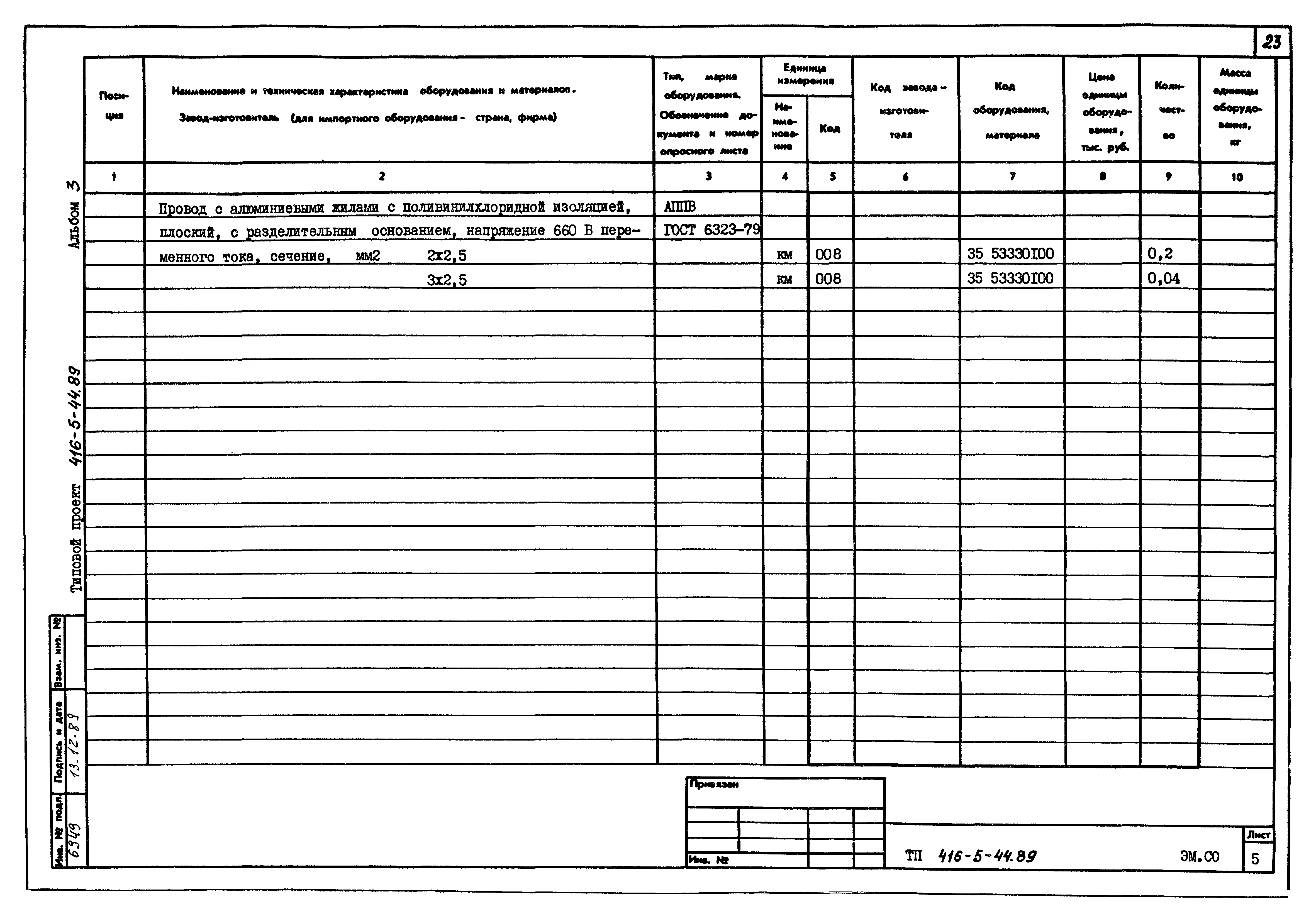 Типовой проект 416-5-44.89