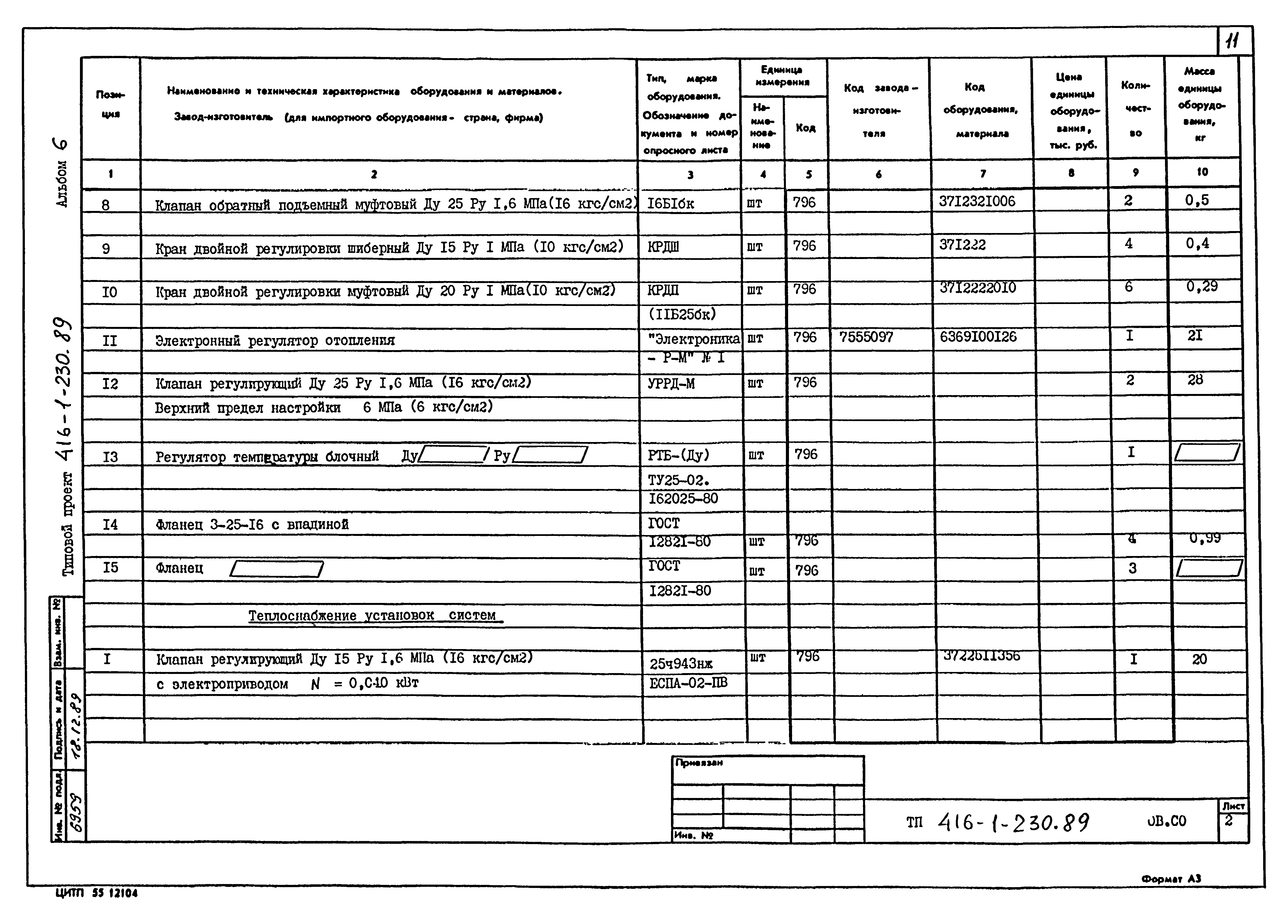 Типовой проект 416-1-230.89