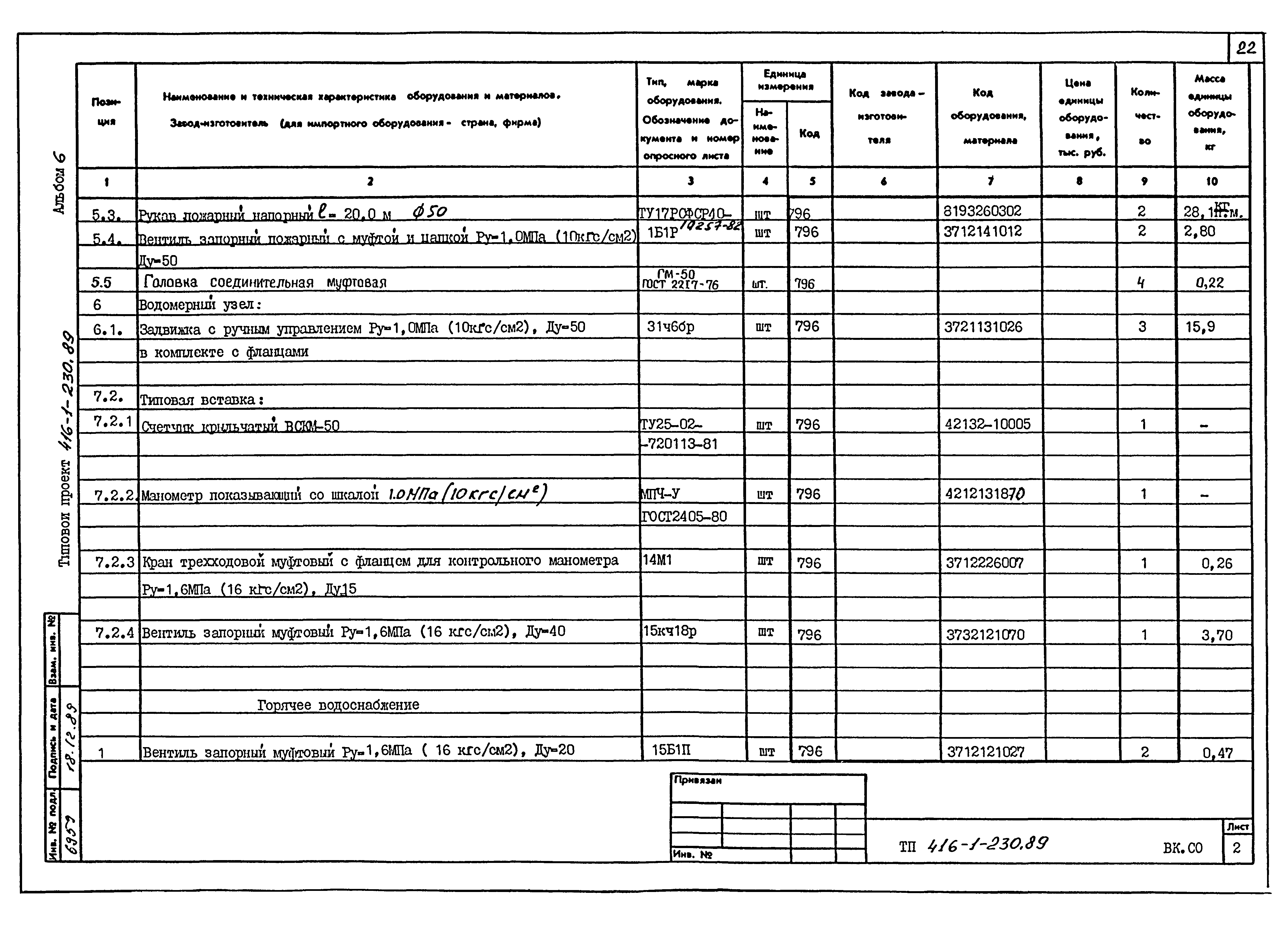 Типовой проект 416-1-230.89