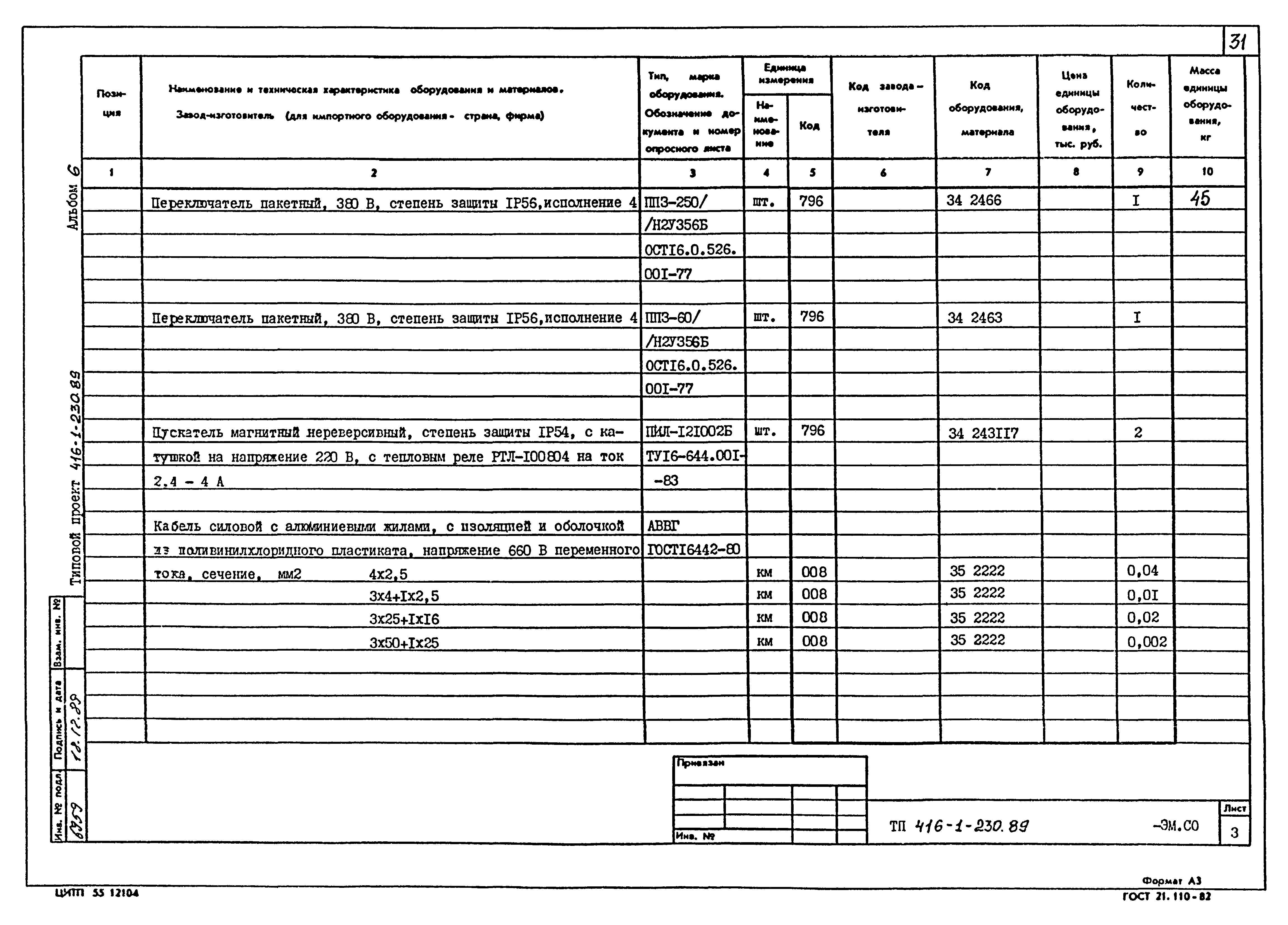 Типовой проект 416-1-230.89