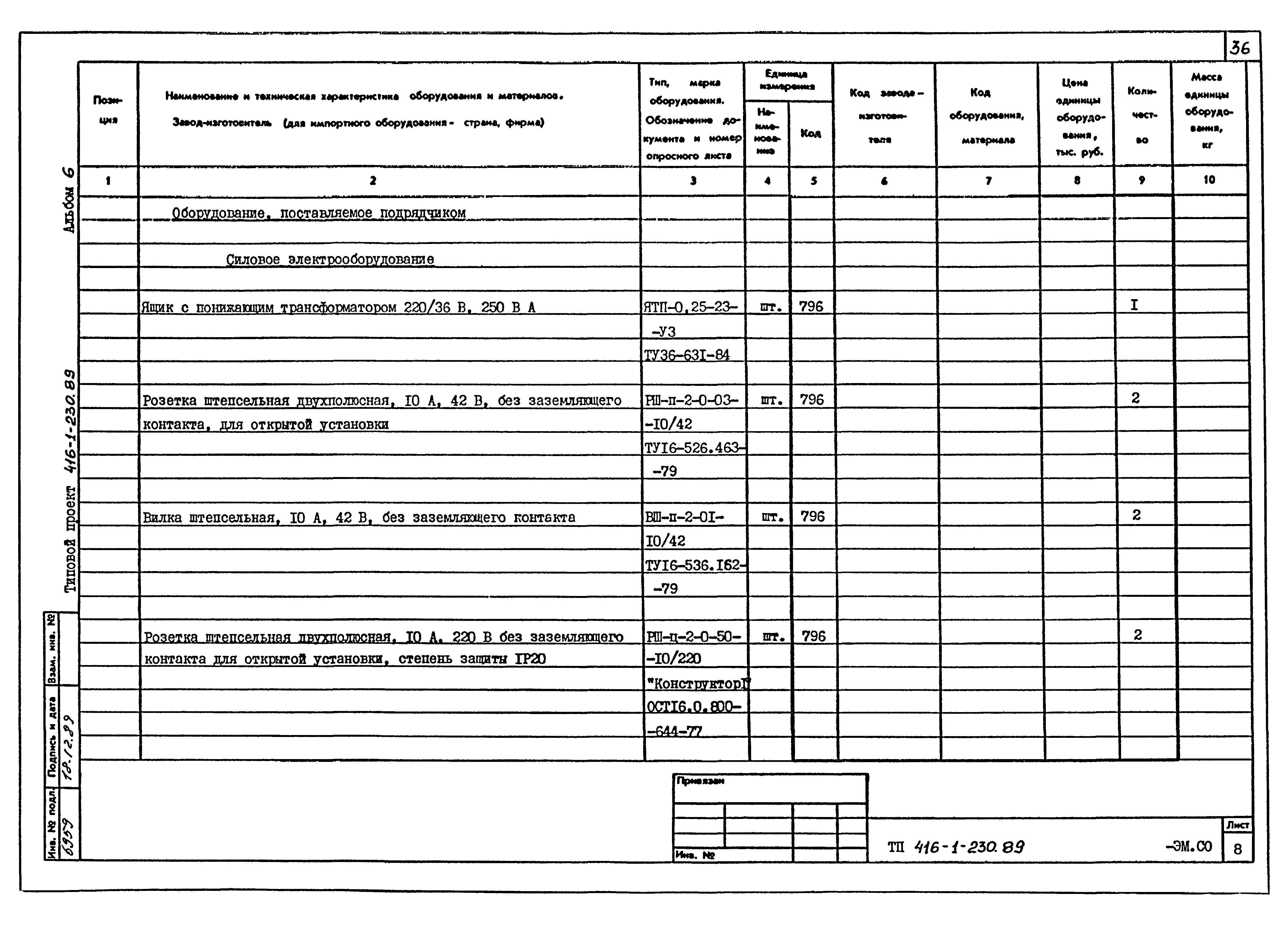 Типовой проект 416-1-230.89