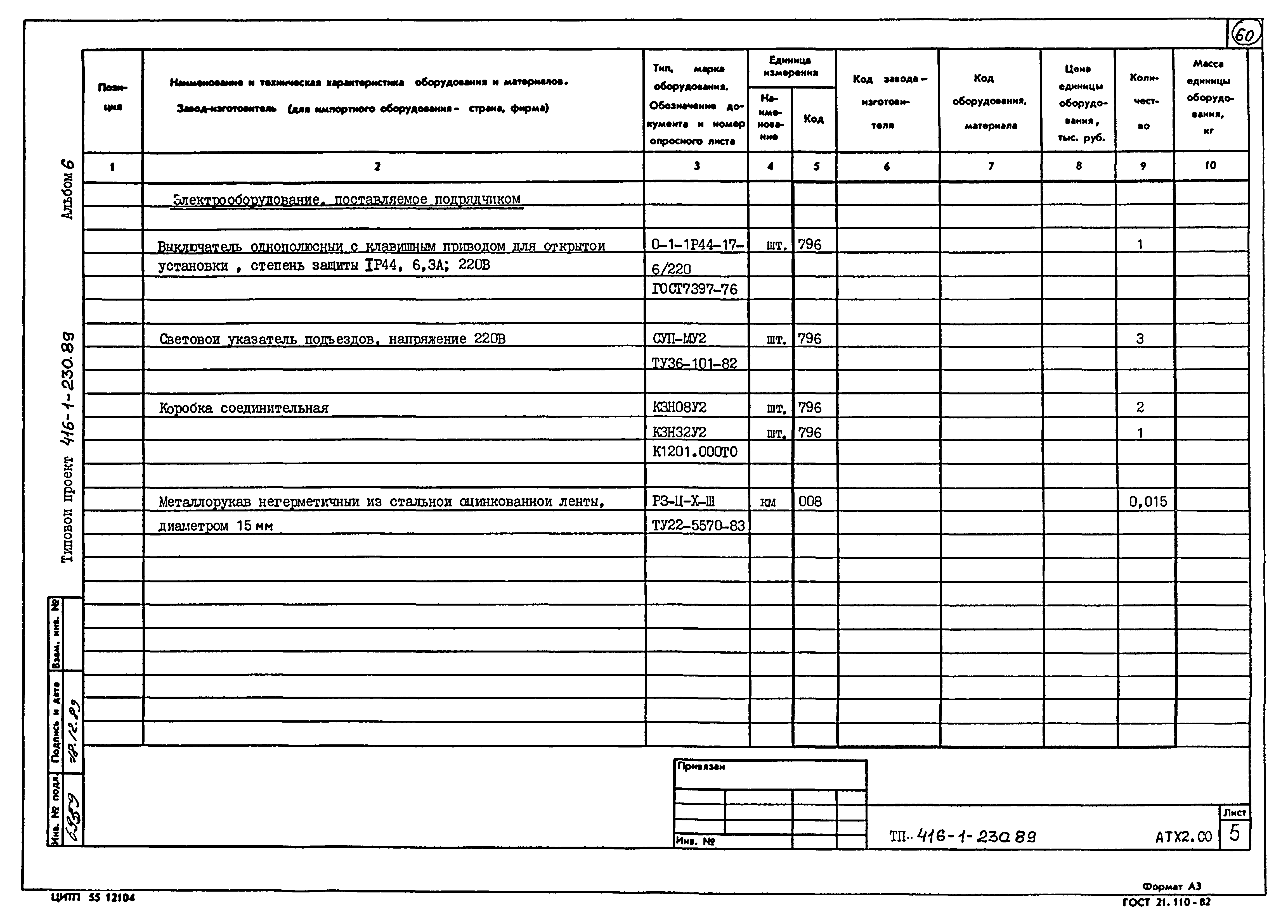 Типовой проект 416-1-230.89