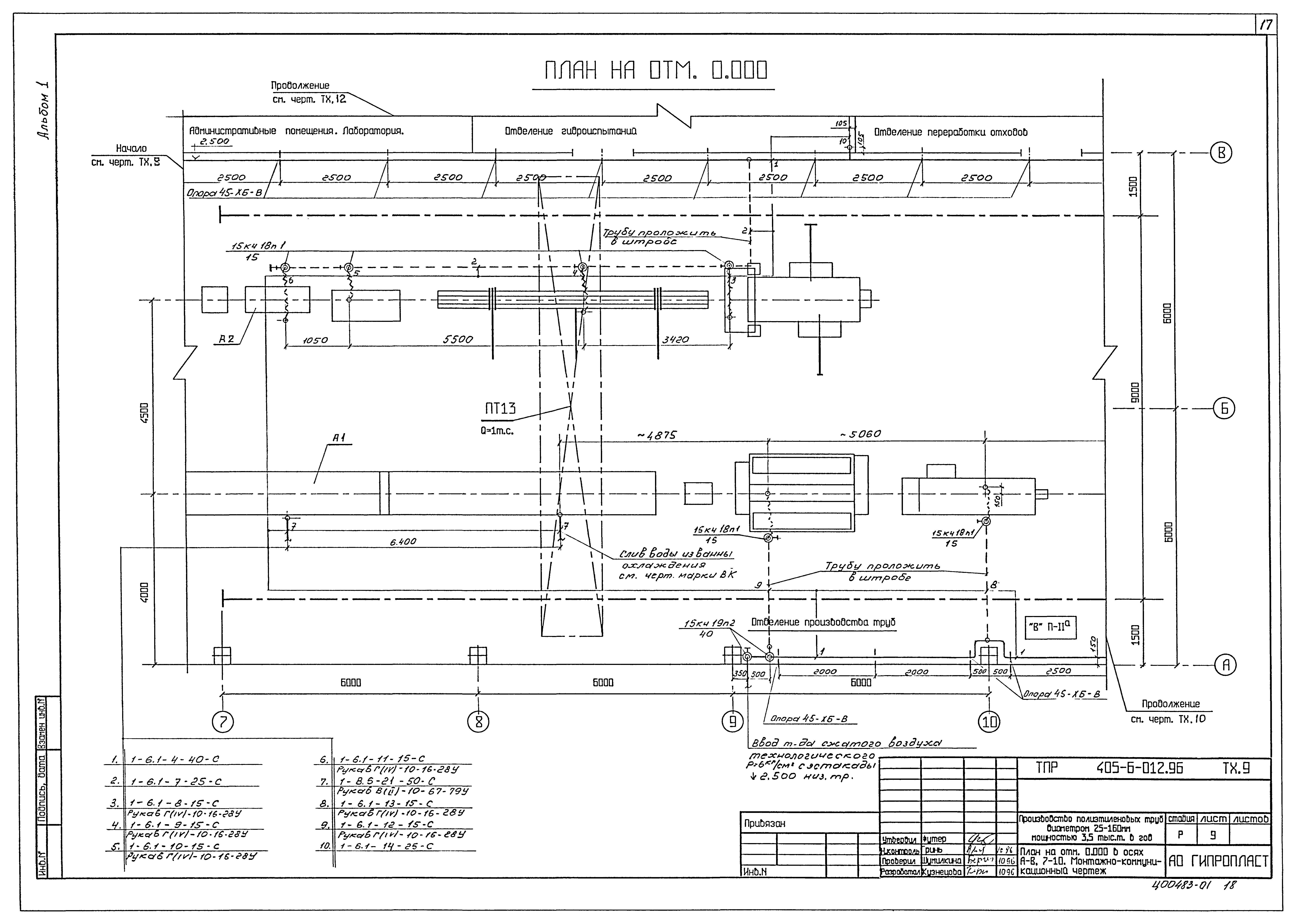 Типовые проектные решения 405-6-012.96