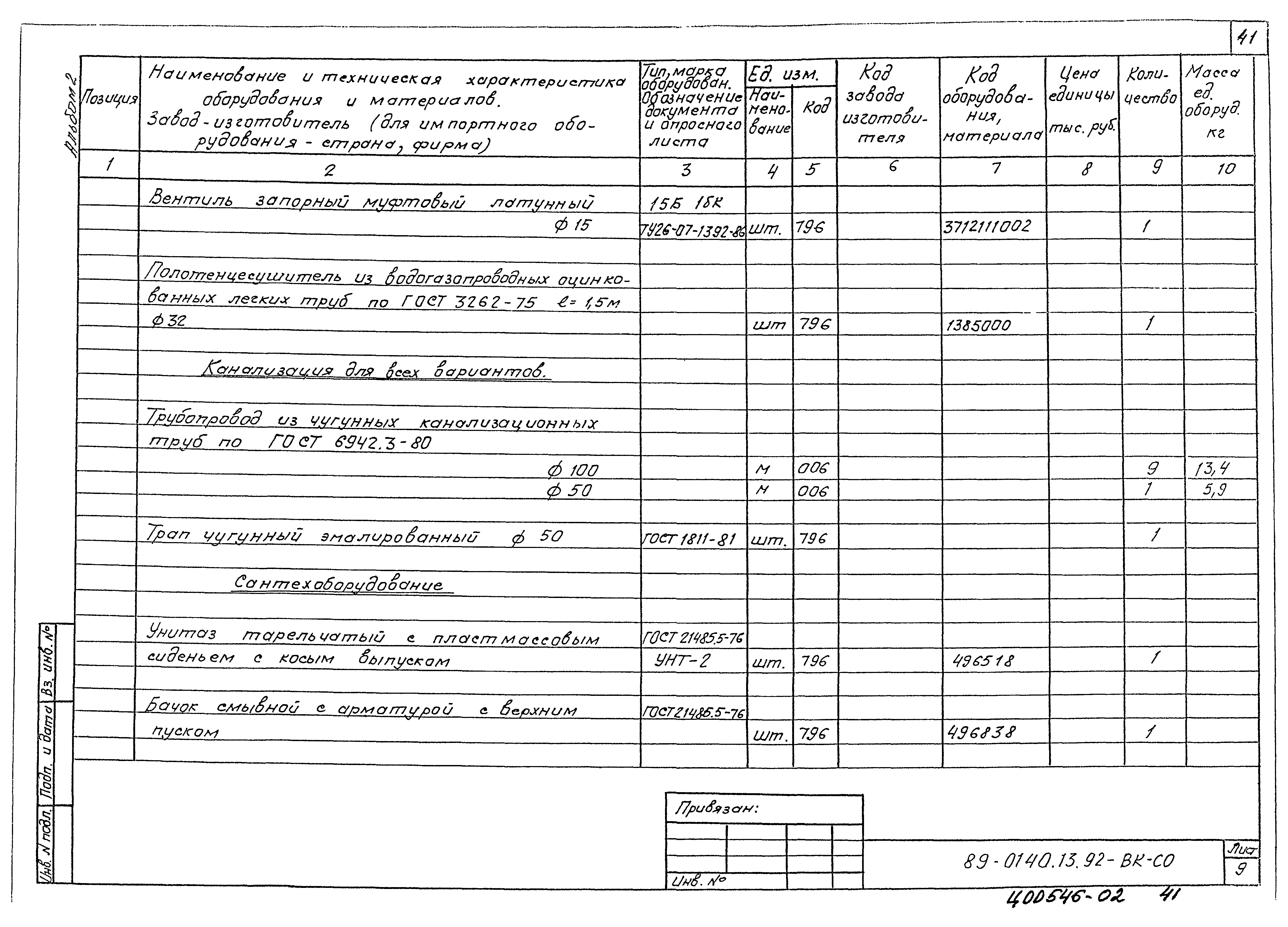 Типовой проект 89-0140.13.92