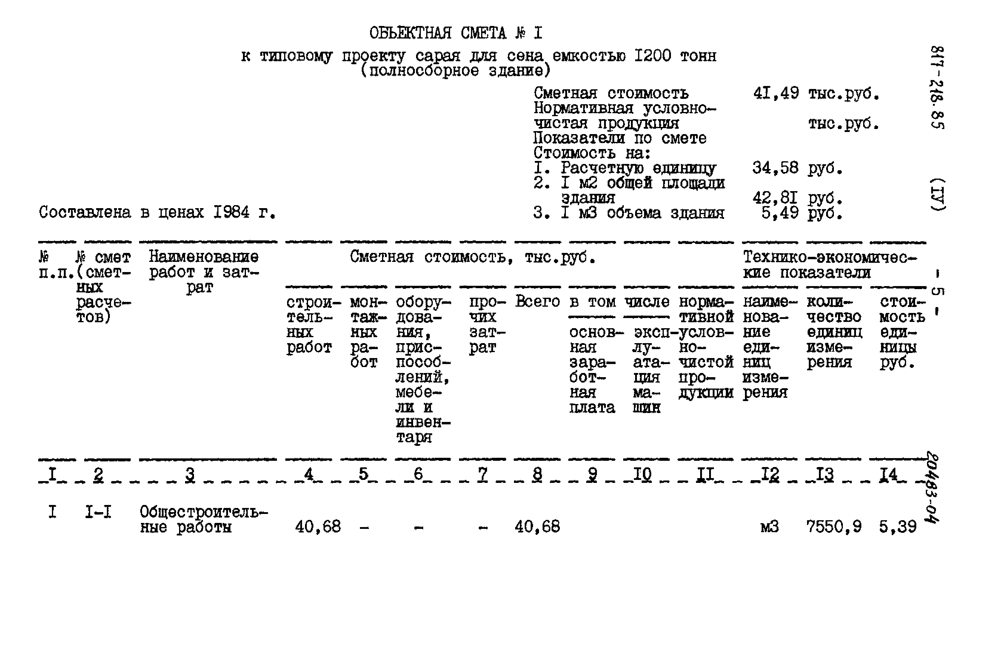 Типовой проект 817-218.85