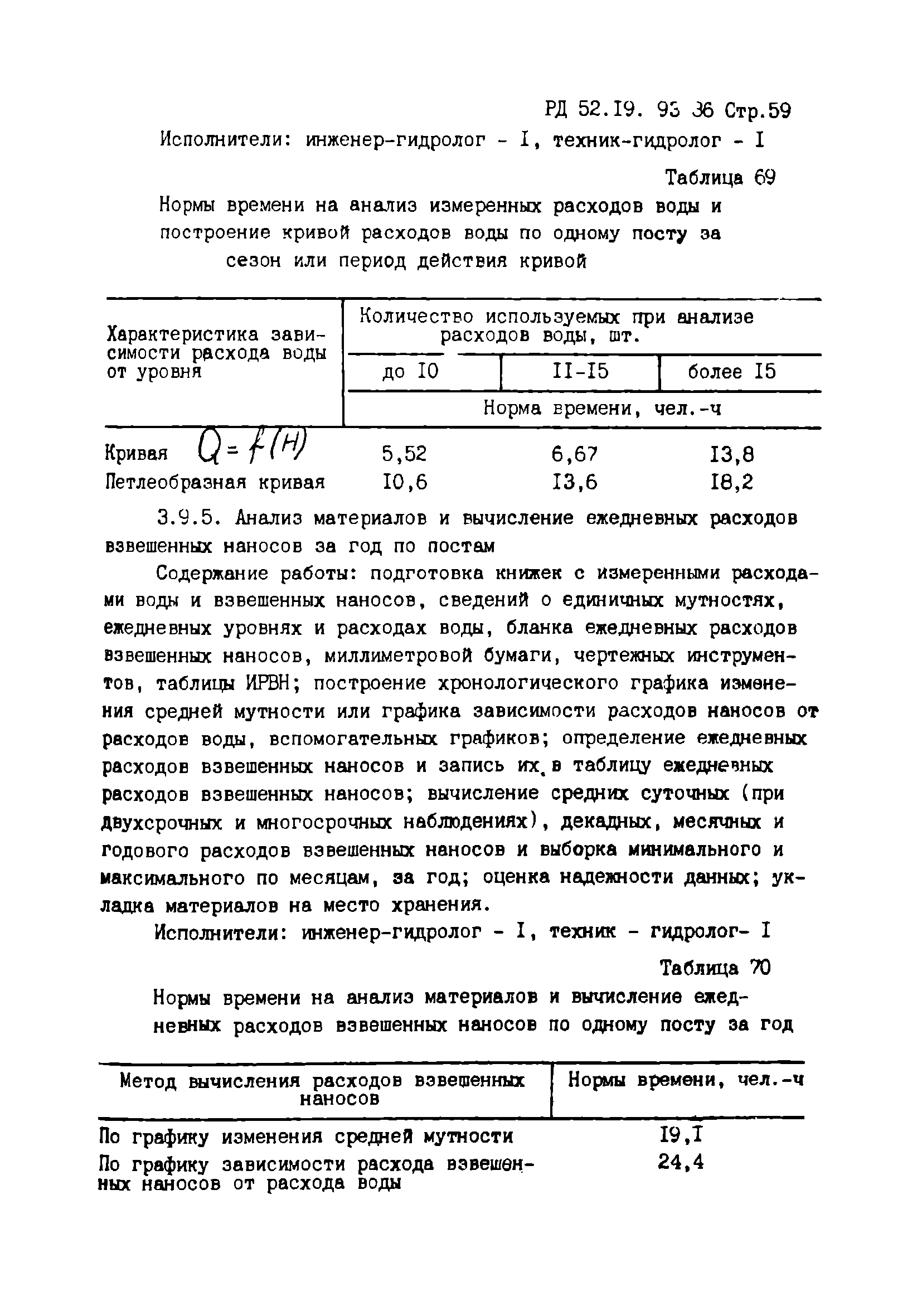 Скачать РД 52.19.93-86 Единые отраслевые нормы времени на работы,  выполняемые на гидрологических станциях и постах. Типовые штаты станций