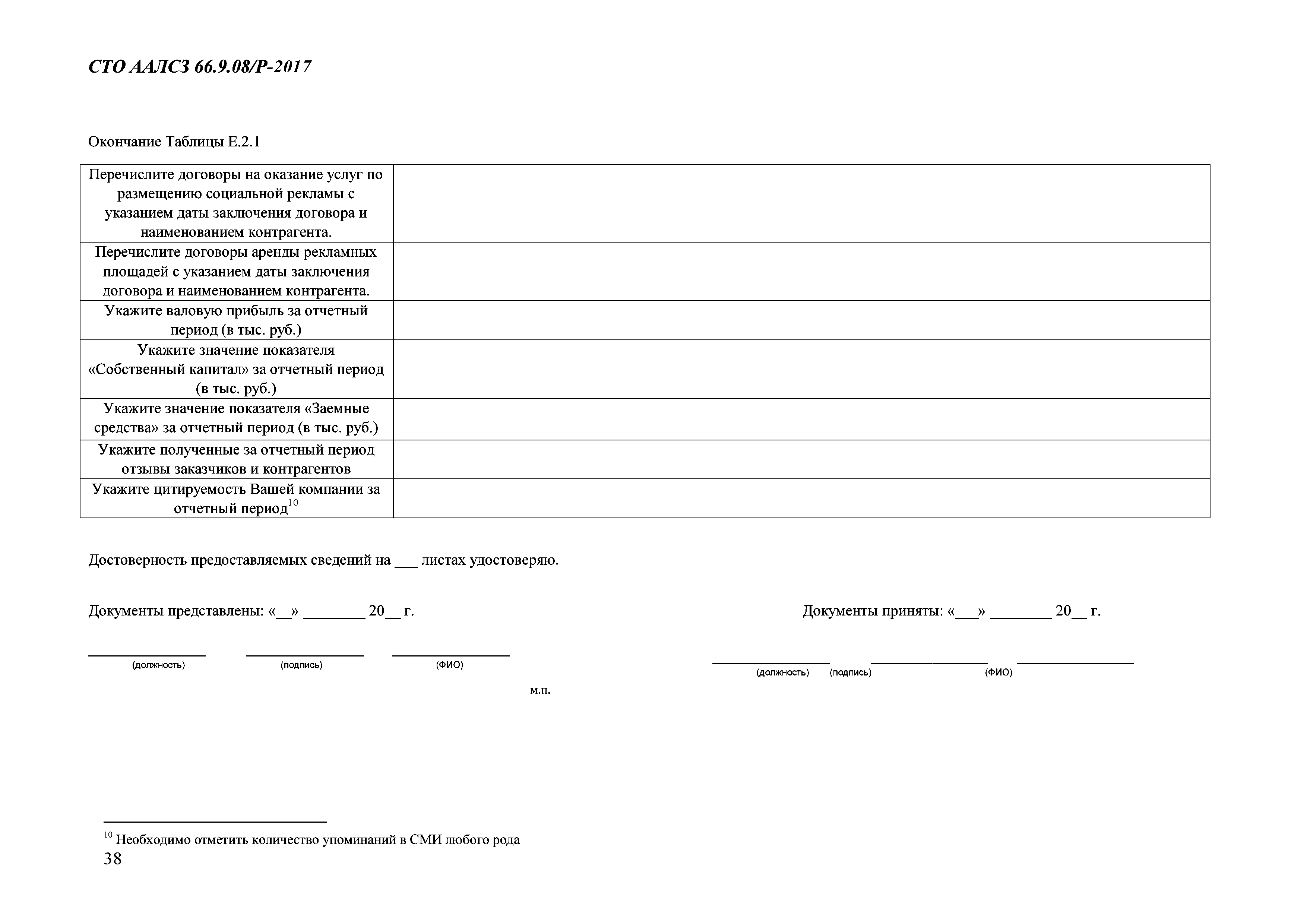 СТО ААЛСЗ 66.9.08/Р-2017